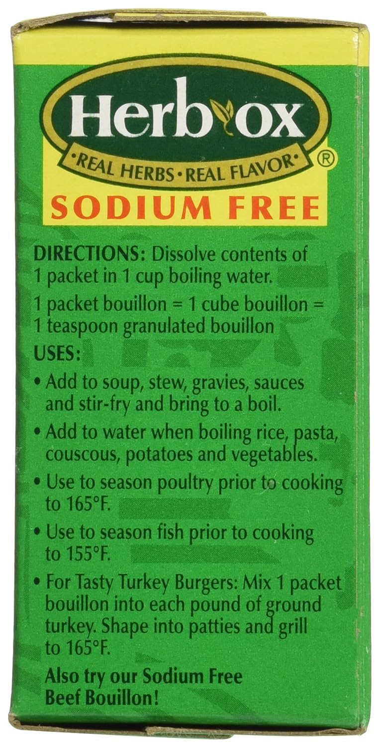 Herb-Ox Chicken Bouillon Cubes - Instant Broth & Seasoning Mix - 8 Count (1.2 oz Each) - Perfect for Soups, Stews, Gravy & Cooking - Gluten Free & Low Sodium