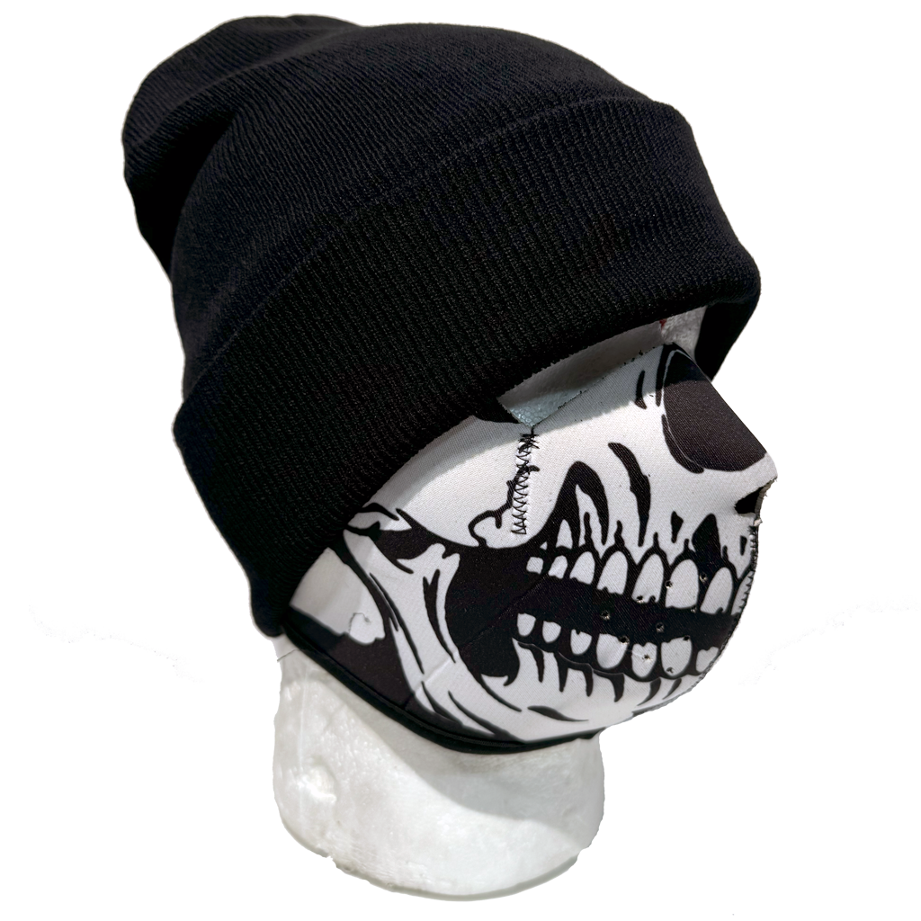 Plain Knit Beanie Black - Soft Winter Hat for Men & Women - Warm Stretchy Ribbed Cuffless Beanie Cap - Perfect for Skiing, Snowboarding & Outdoor Activities
