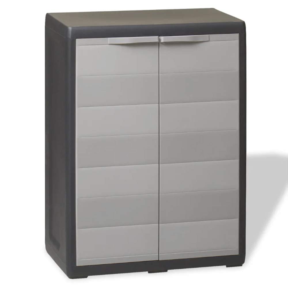 ZAMAX Free Standing Outdoor Garden Storage Cabinet with Adjustable Shelves - Lockable Utility Organizer for Tools, Household Items - Durable PP Material for Garage, Pantry, Dorm & Backyard Storage - Perfect for Organizing Gardening Supplies, Sports Equipment & Seasonal Decor