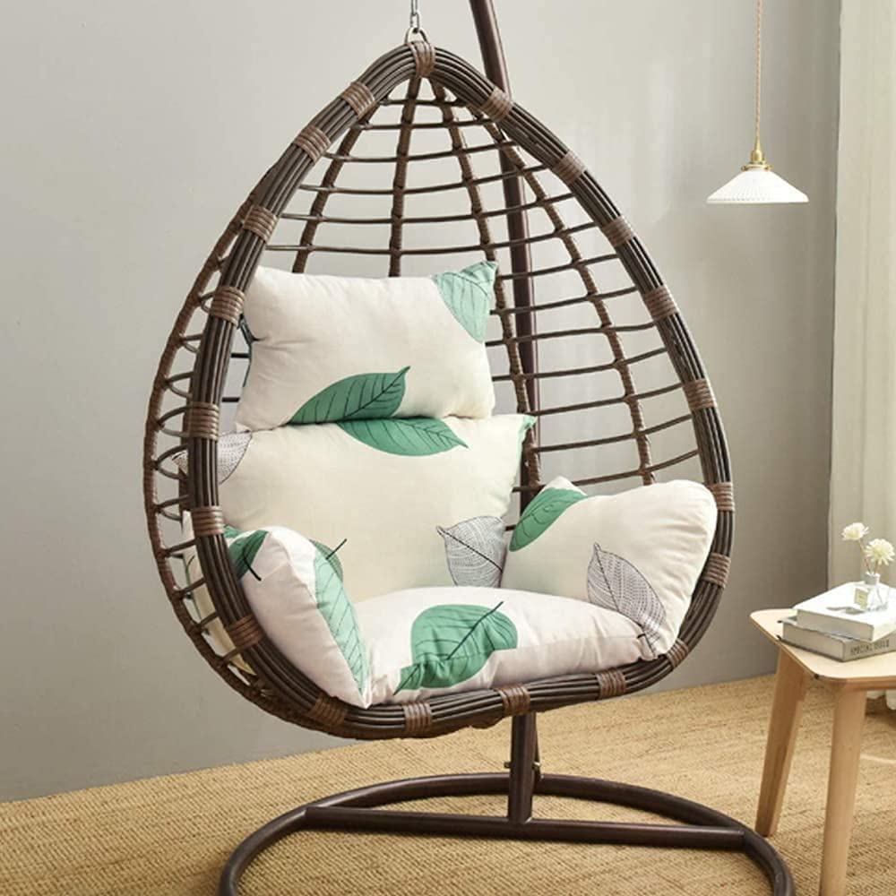Outdoor Hanging Egg Chair Cushion Replacement - Thick Swing Seat Cushion with Headrest & Armrests, Removable & Washable for Patio, Garden, Balcony - Perfect for Relaxing, Lounging & Outdoor Decor