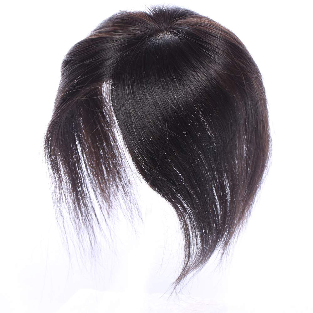 Benehair Clip-in Human Hair Toppers for Women - 100% Real Silk Base Handmade Hair Pieces for Thinning & Grey Hair - 18