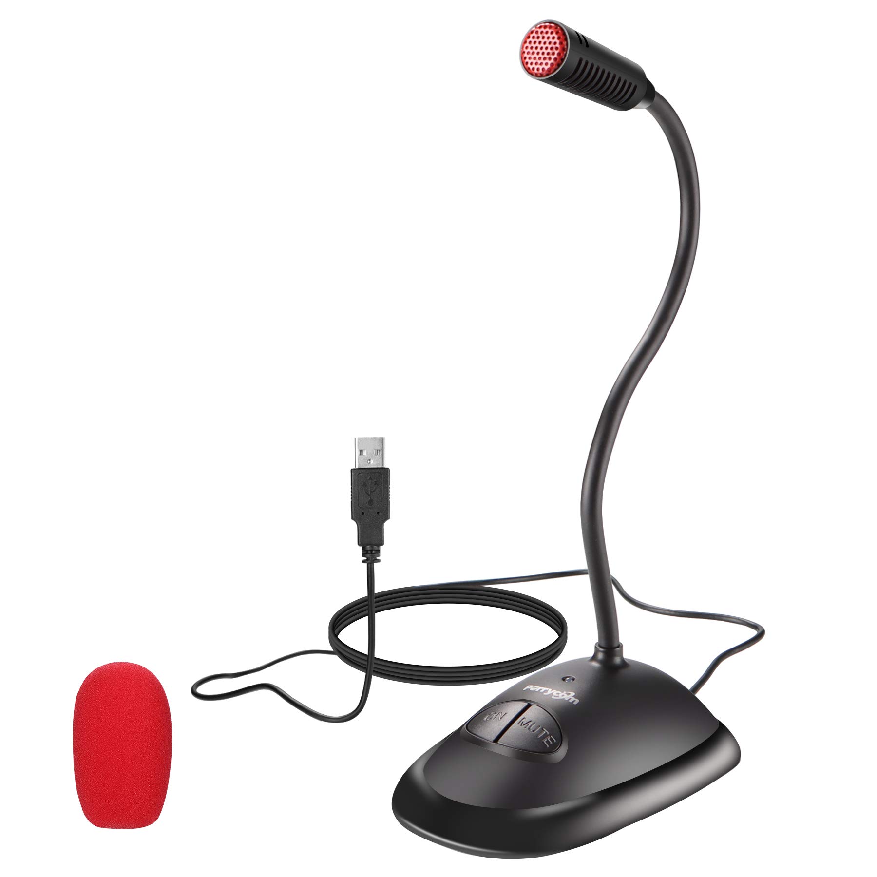 Premium USB Computer Microphone - Plug & Play Cardioid Condenser PC Mic with On/Off Mute Button & LED Indicator - Compatible with Windows/Mac - Perfect for YouTube, Zoom Meetings, Gaming, Podcasting & Voice Recording - Includes 6ft Cable (Home Office & Streaming Setup)