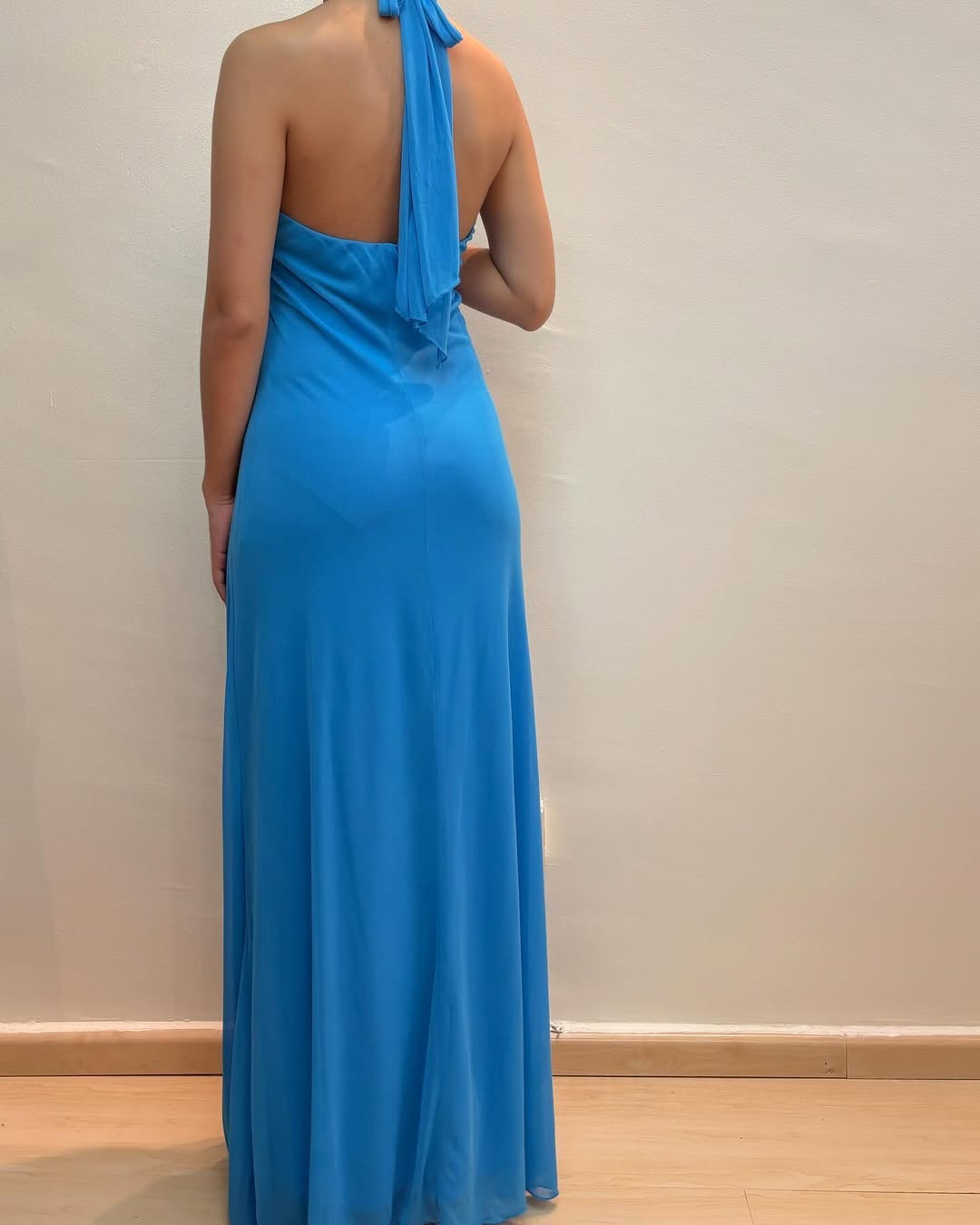 Elegant Blue Chiffon Halter A-Line Long Prom Dress J5567 for Formal Events, Evening Gala & Special Occasions