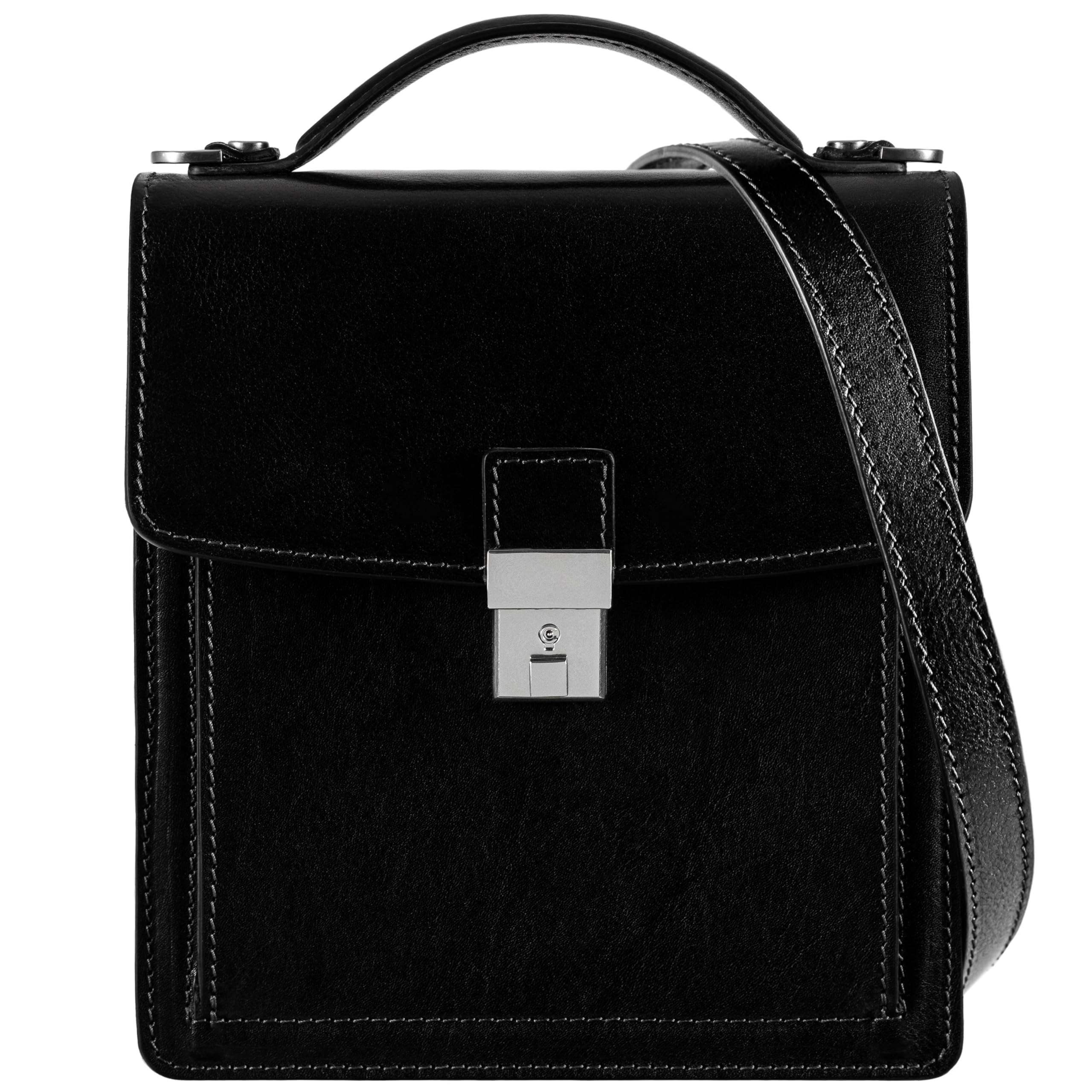 Premium Italian Leather Messenger Bag for Men - Durable Crossbody Briefcase with Time-Resistant Design - Perfect for Business, Travel & Daily Commute - Includes Gift Box