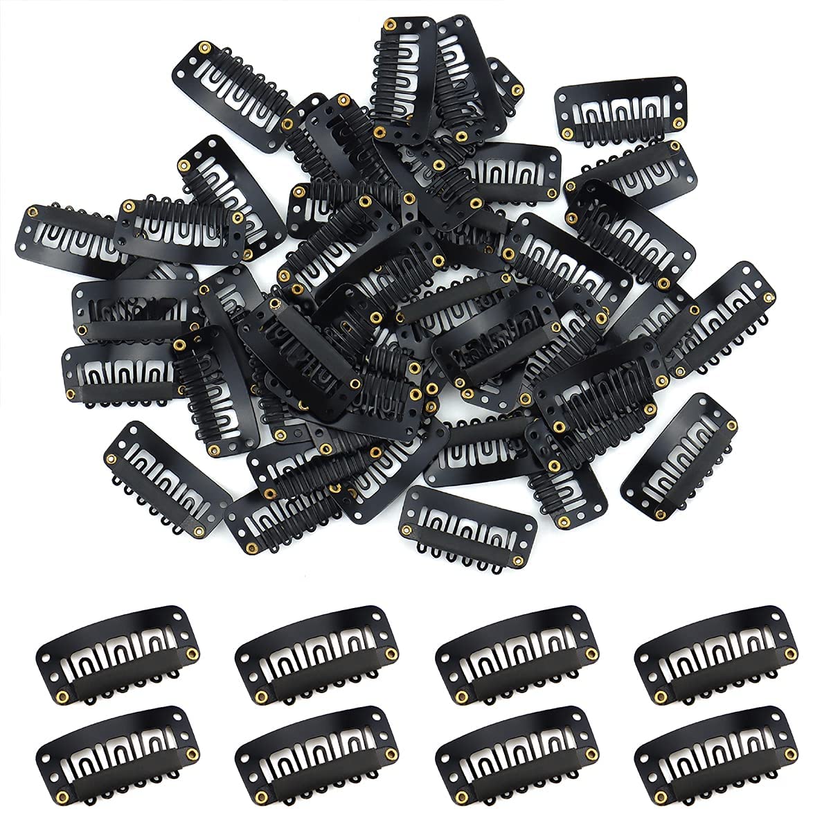 Pelo Set of 12 Hair Wig Clips - Toupee & Hair Extension Clips for Men & Women - Secure Attachment & Bonding - Perfect for Cosplay, Hair Loss Solutions & Styling