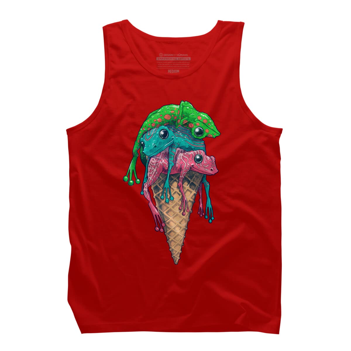 Design By Humans Men's Ice Cream Trip Graphic Tank Top by Moises Cudero - Soft Cotton Casual Tee for Summer Outfits, Beach Wear & Street Style
