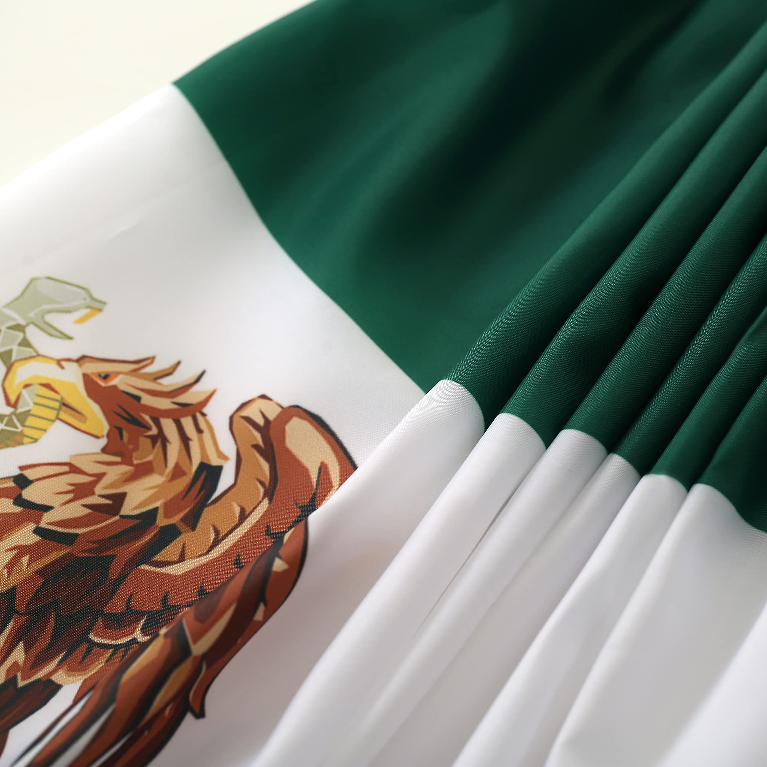 3x6 Ft Mexico Mexican Pleated Fan Flag Bunting - 2 Pack Patriotic Half Fan Flags for Indoor/Outdoor Decor | Perfect for Front Porch, Cinco de Mayo, Independence Day & Mexican Fiesta Celebrations