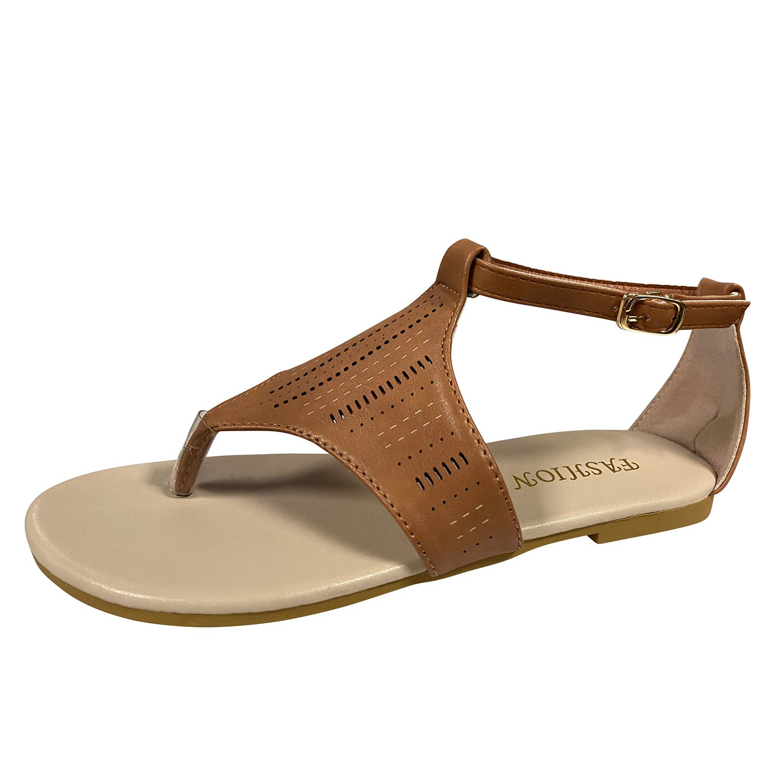 Women's Fashion Roman Thong Sandals - Summer Dressy Buckle Flat Sandals with Cutout Design for Ladies | Perfect for Beach, Vacation & Casual Outfits