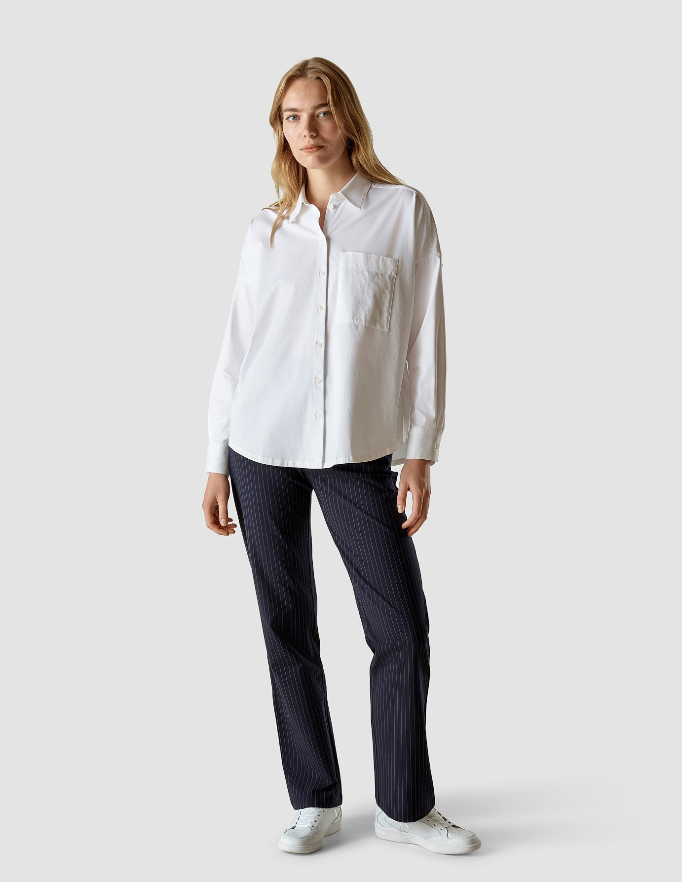 Oversized Long Sleeve Shirt for Women - Soft White Cotton Loose Fit Tunic Top - Perfect for Casual Wear, Layering & Boho Outfits