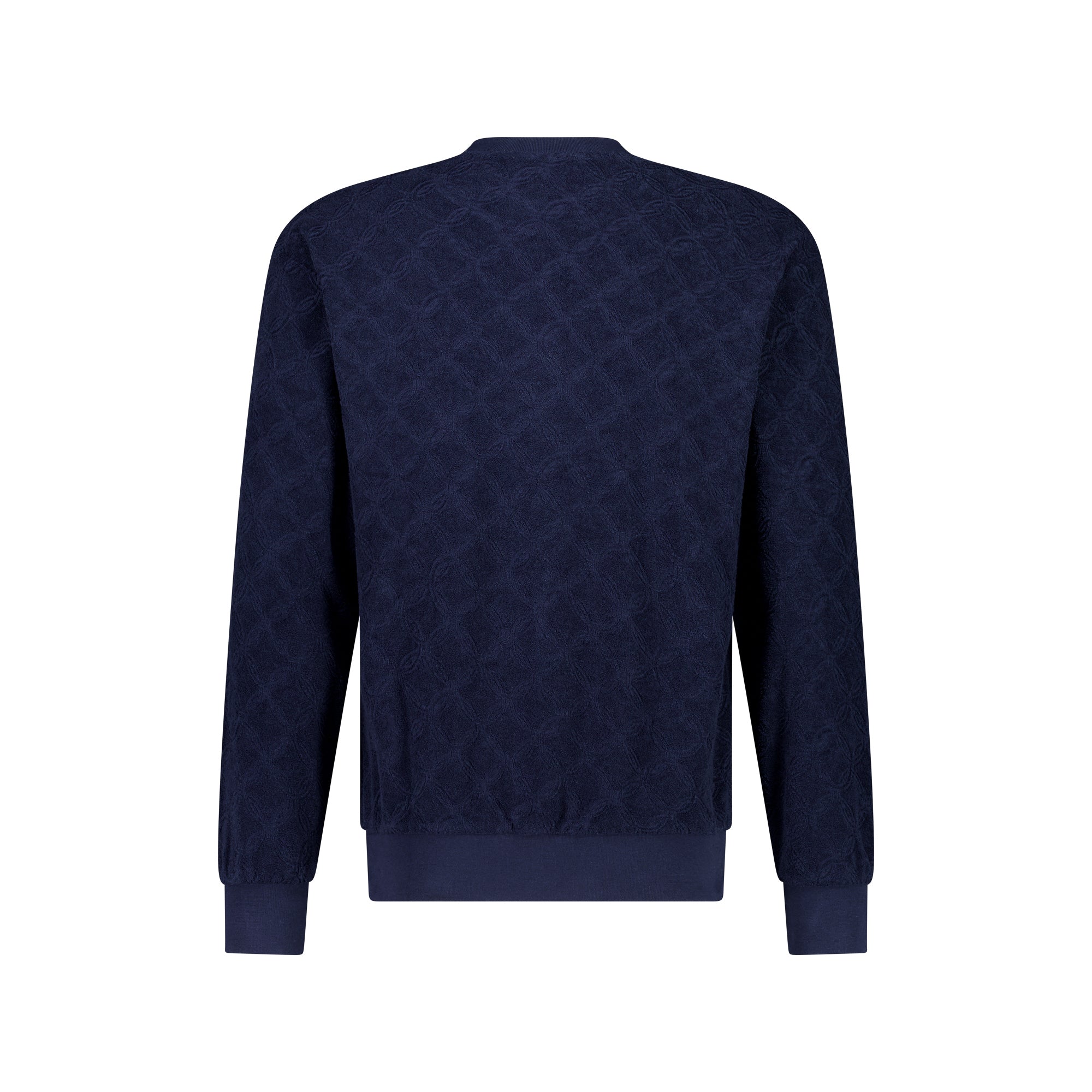 FRESCOBOL CARIOCA Motta Terry Sweat Shirt - Navy Blue Cotton Casual Wear for Beach & Summer Outfits