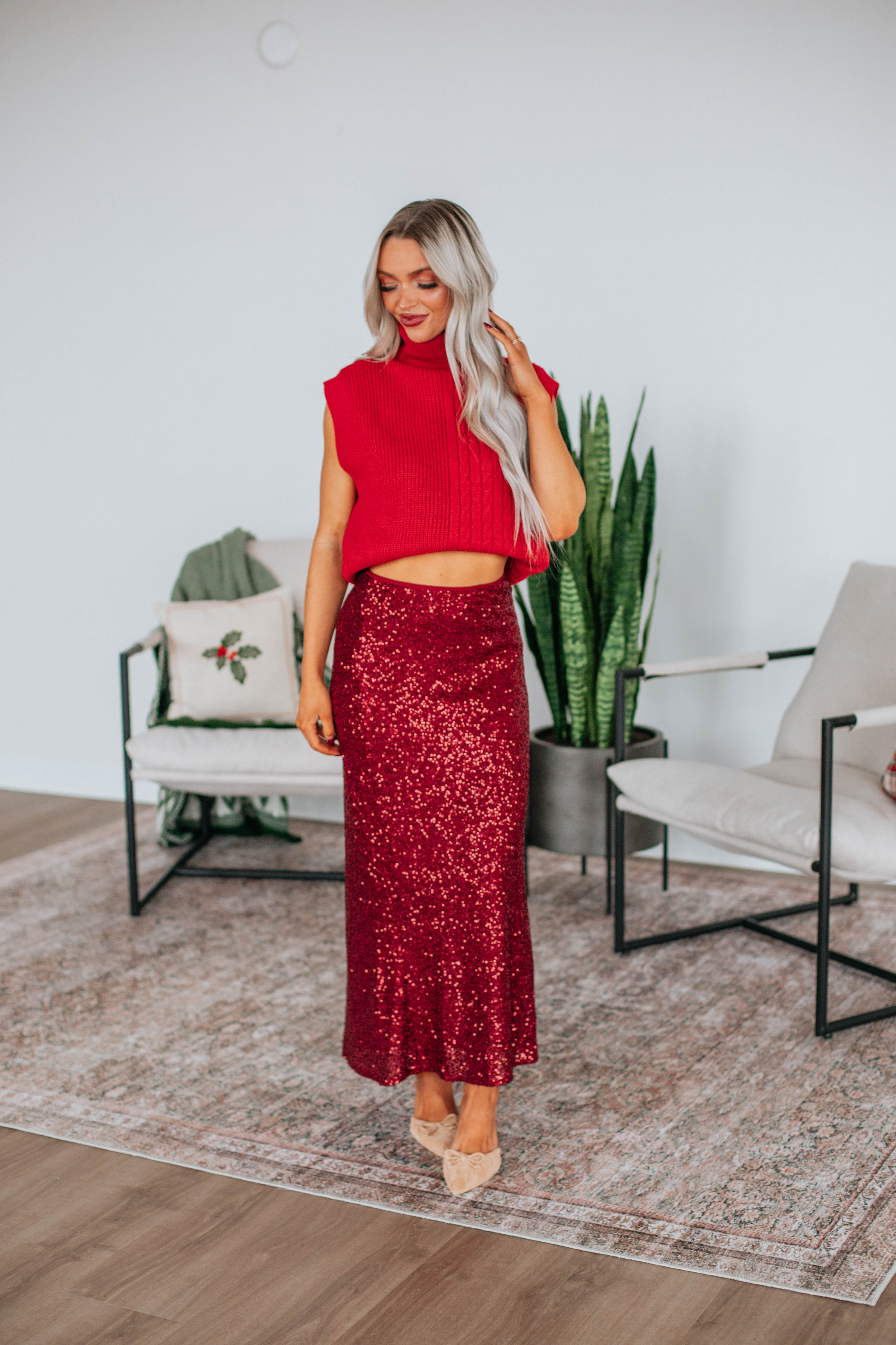 Azley Sequin Skirt for Women - Sparkly Party Skirt with High Waist & Flared Hem - Perfect for Christmas, NYE, and Special Occasions