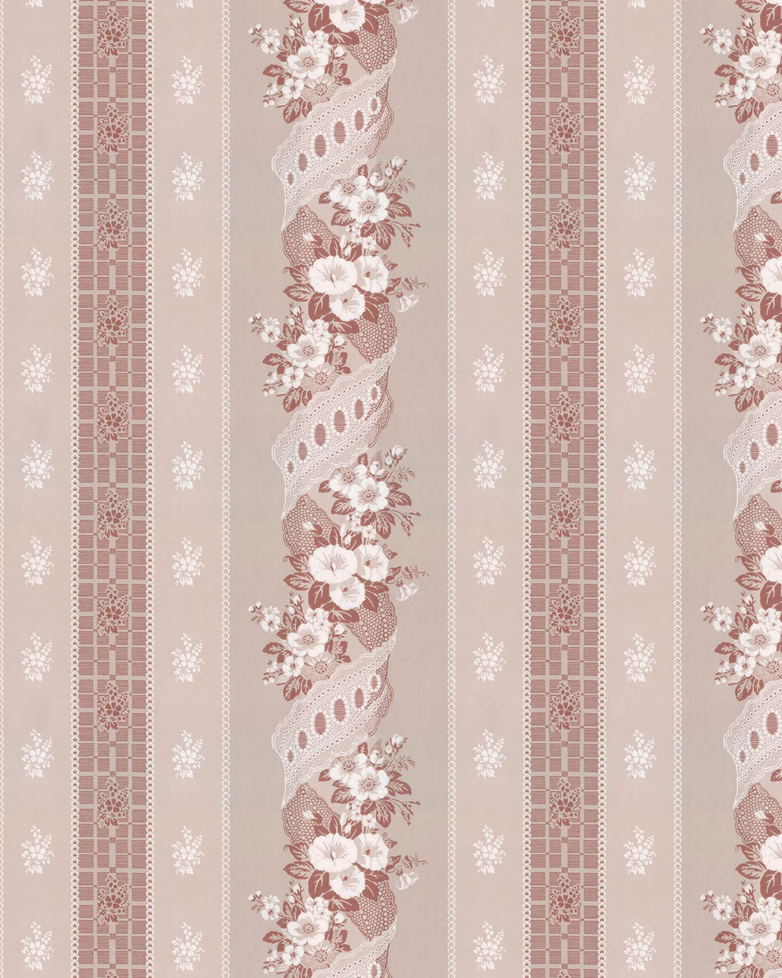 Lim & Handtryck Wallpaper Felice Eleonore Grey/Pink - Premium Scandinavian Floral Design for Living Room & Bedroom Decor