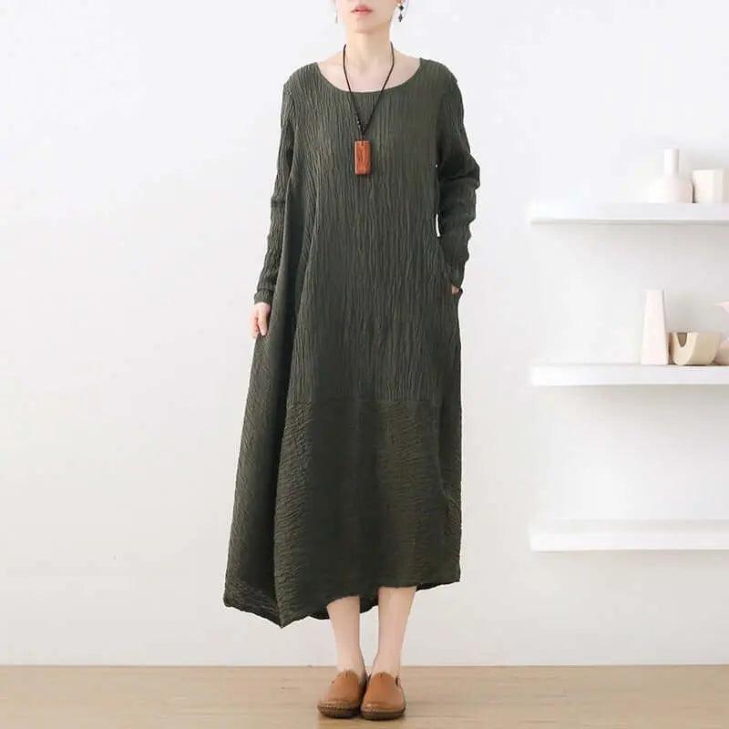 Women's Linen Tunic Dress with Sleeves | Casual Summer Dress for Beach, Vacation & Everyday Wear