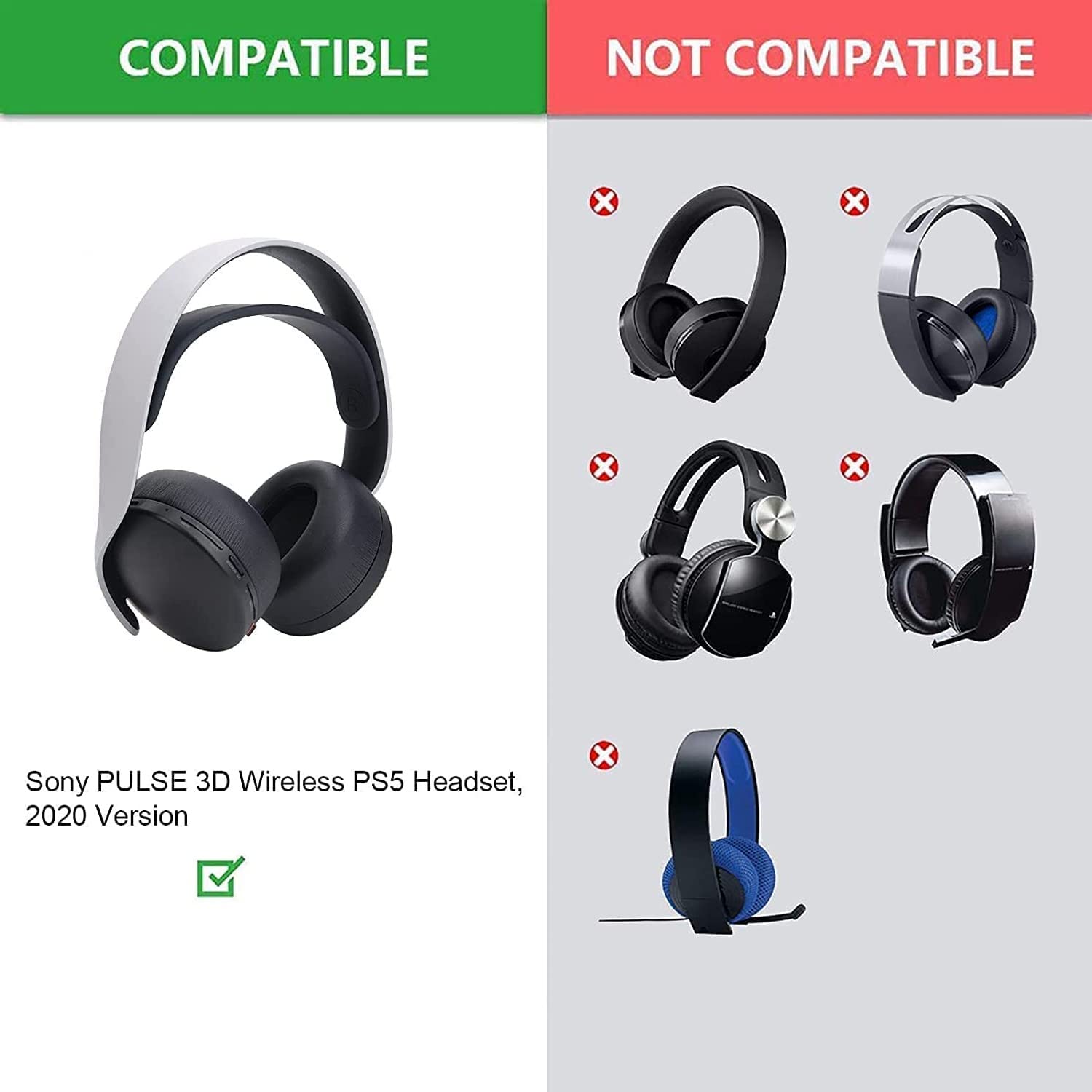 Replacement Earpads for Sony PS5 Pulse 3D Wireless Headset - Soft Fabric Ear Cushions - Compatible with PlayStation 5 Gaming Headphones - Enhance Comfort for Long Gaming Sessions & VR Play