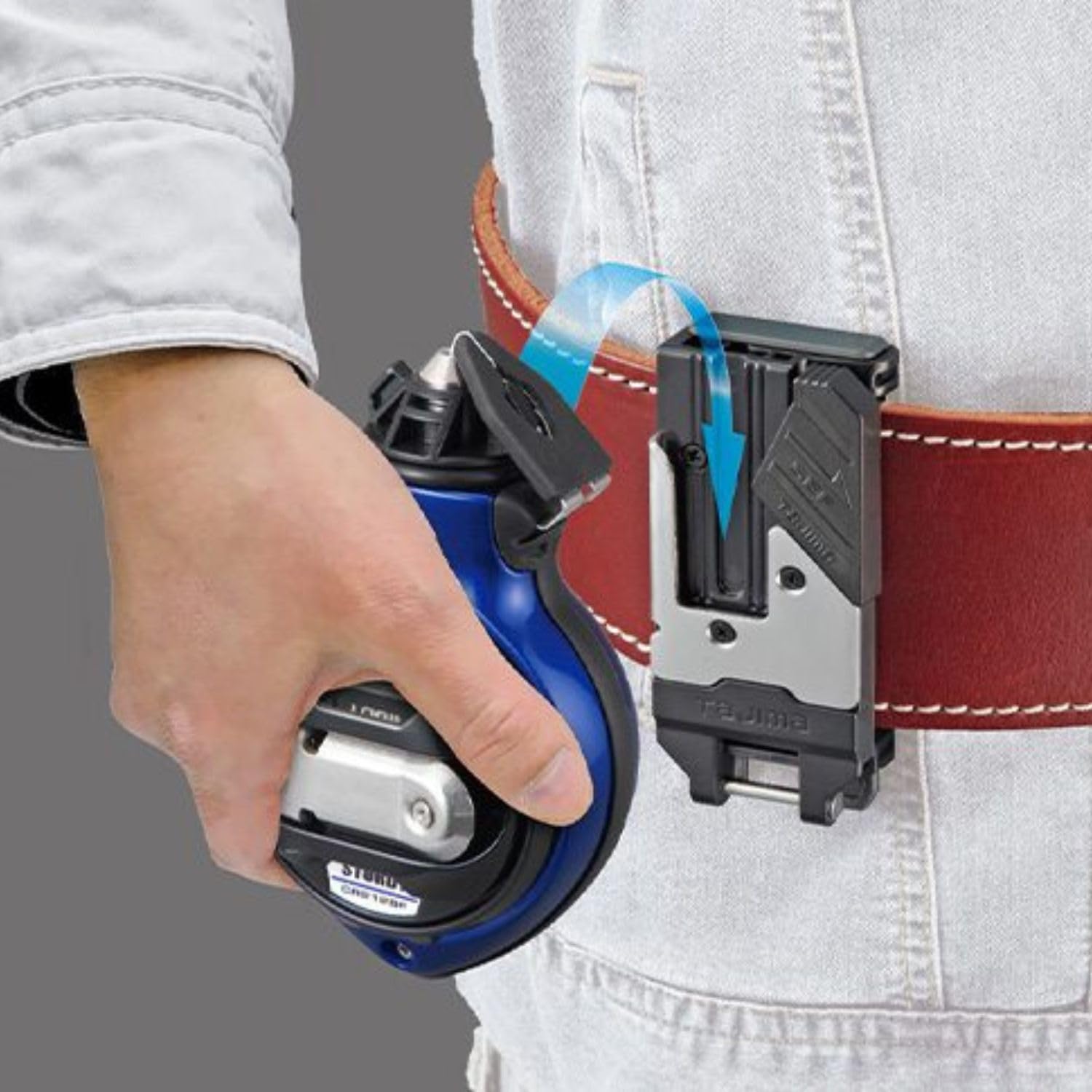 Tajima CR212SFB Chalk Line - 0.5mm Ultra-Thin Chalk-Rite with Clip-n-Hold & Durable Wear-Resistant Tip - Professional Chalk Reel for Construction, Carpentry, and DIY Projects - Perfect for Marking Straight Lines on Concrete, Wood, and Drywall