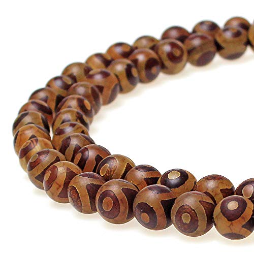 Orange Three eye Stone Beads