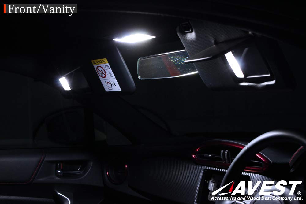 AVEST LED Dome Light Kit - Complete Interior Lighting Set for Toyota GT86, Scion FR-S, Subaru BRZ (Front, Vanity, Courtesy, Trunk) - Perfect for Night Driving & Car Customization