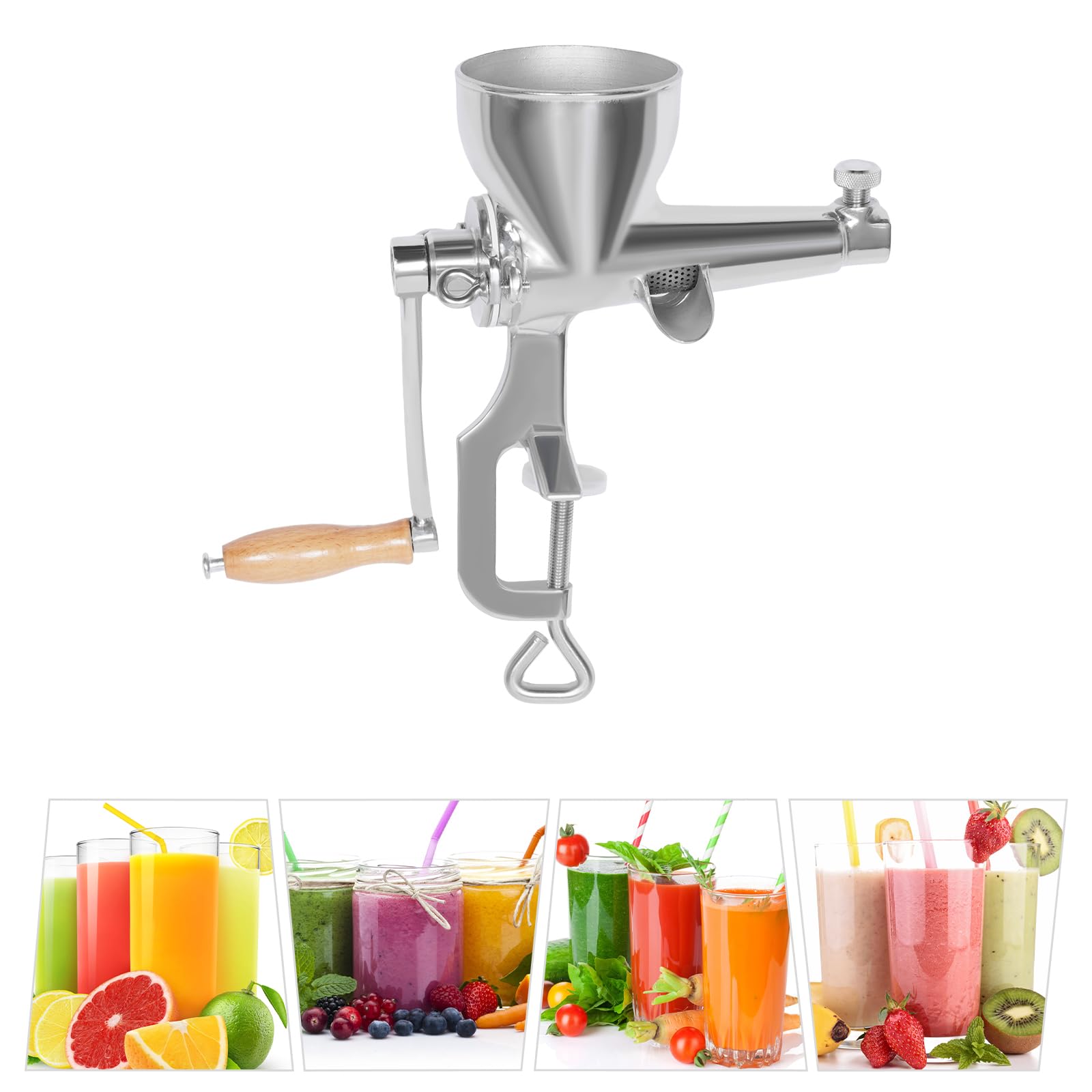 Premium Stainless Steel Manual Wheatgrass Juicer - Hand Crank Wheat Grass & Vegetable Extractor for Healthy Juicing - Perfect for Home, Kitchen, Gym & Detox Routines