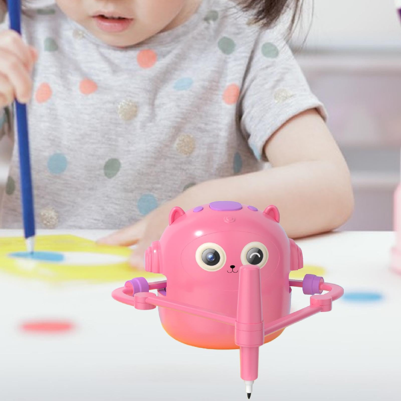 Educational Drawing Robot for Kids with 100 Drawing Cards & 2 Pens - STEM Learning Toy for Children Ages 4-8, Creative Art Gift for Girls & Boys (Pink) - Perfect for Home, Classroom & Birthday Party Activities