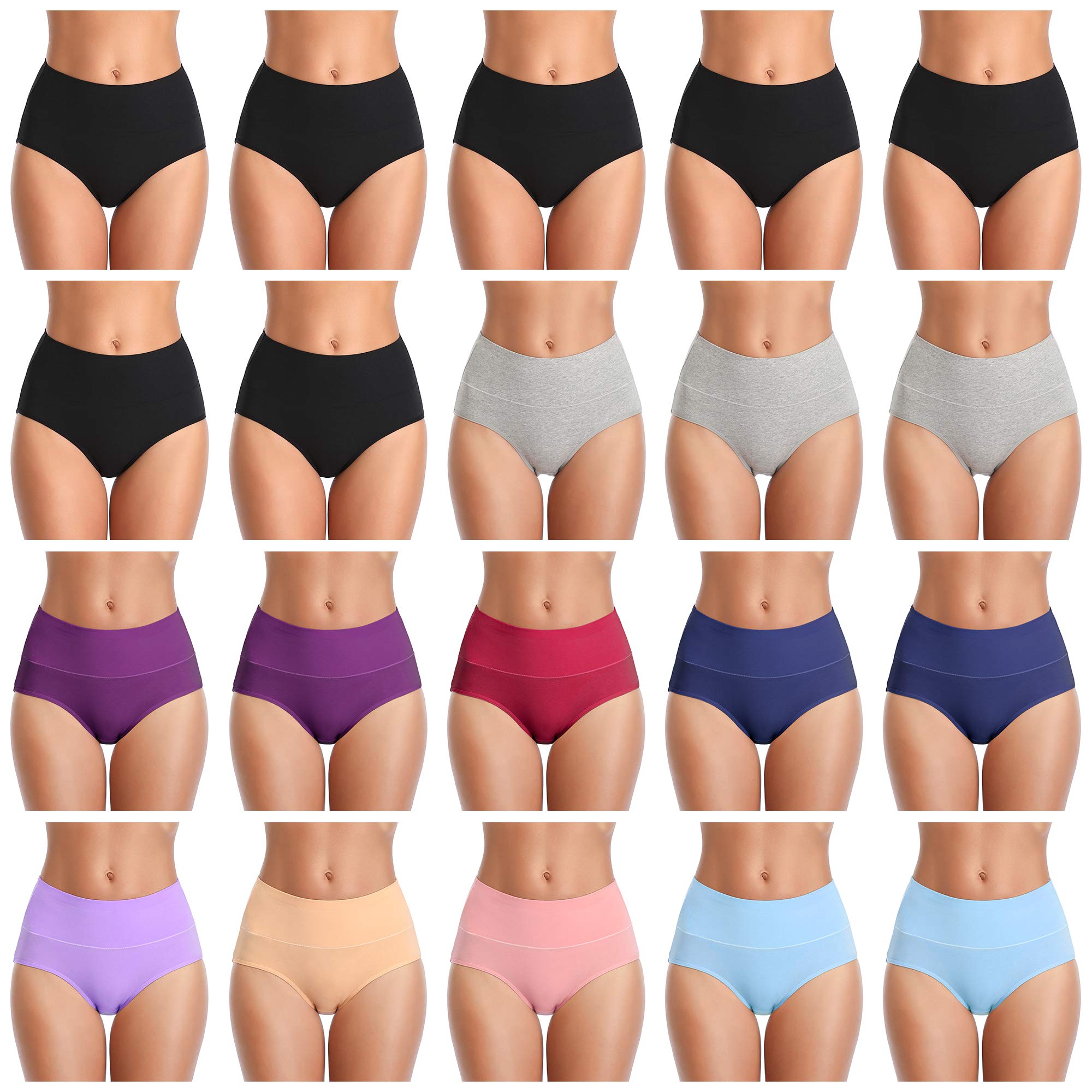 ASIMOON Women's Cotton Underwear - No Muffin Top Full Briefs, Soft Stretch & Breathable Panties for Everyday Comfort | Perfect for Work, Sleep & Yoga