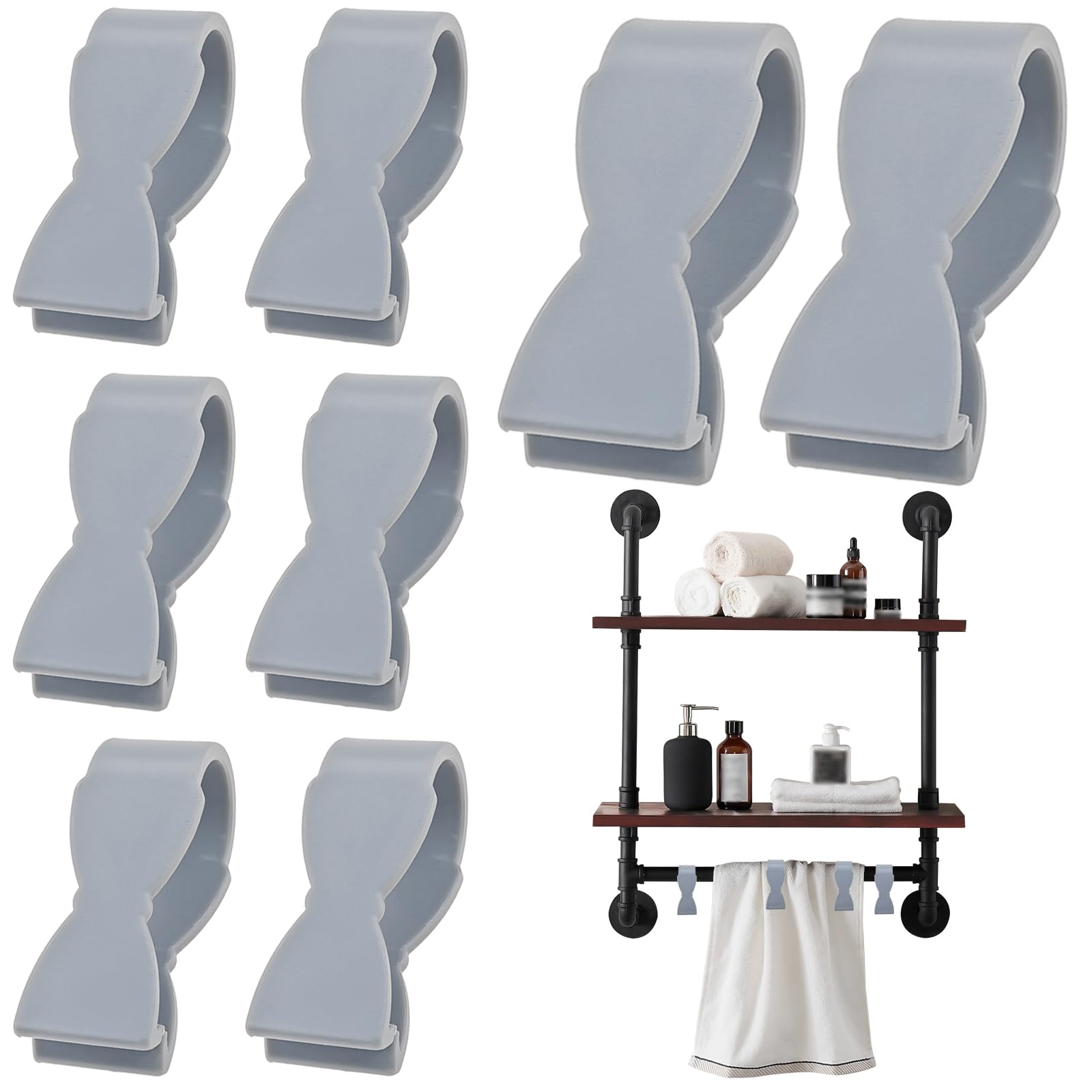 8 Pack Versatile Hand Towel Clips for Kitchen, Oven, Bathroom, Dishwasher & Stove - Durable Towel Rack Accessories for Home & Office Use