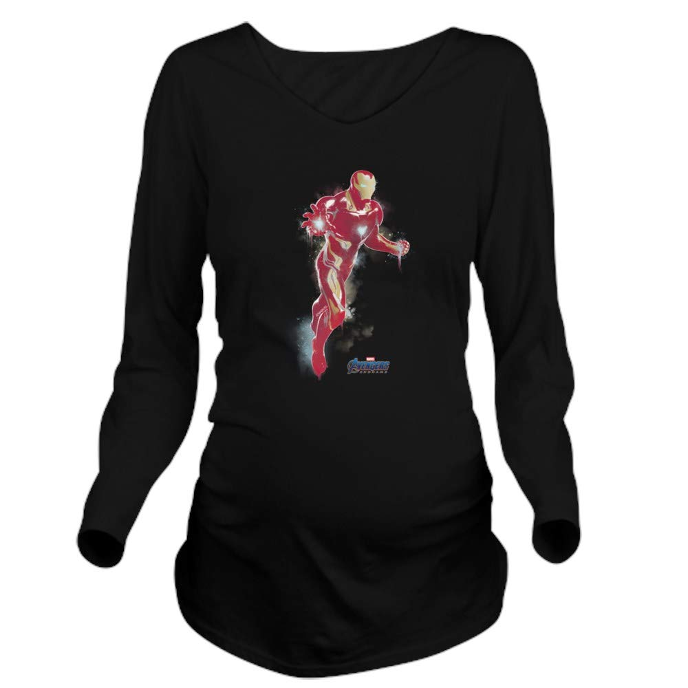 Iron Man Long Sleeve Maternity T-Shirt for Pregnant Women - Superhero Pregnancy Tee for Marvel Fans - Perfect for Casual Wear, Baby Showers & Comic Conventions