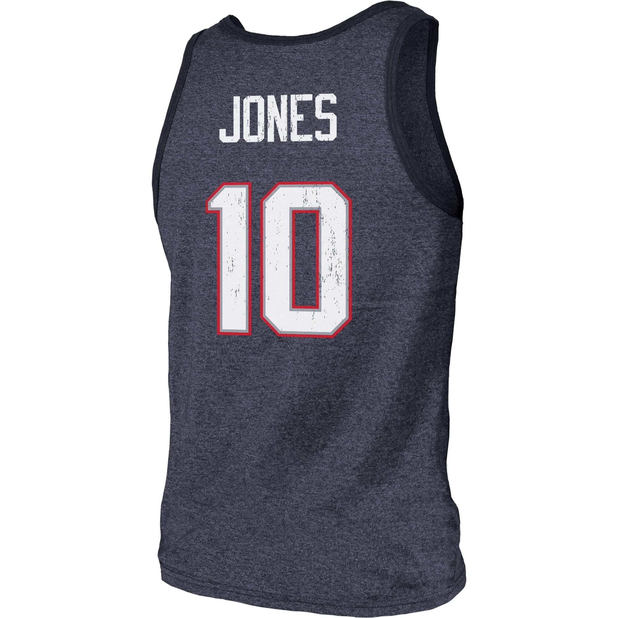 Mac Jones New England Patriots Tri-Blend Tank Top for Men - Navy Player Name & Number Jersey - Perfect for Game Day, Tailgating & Fan Gear