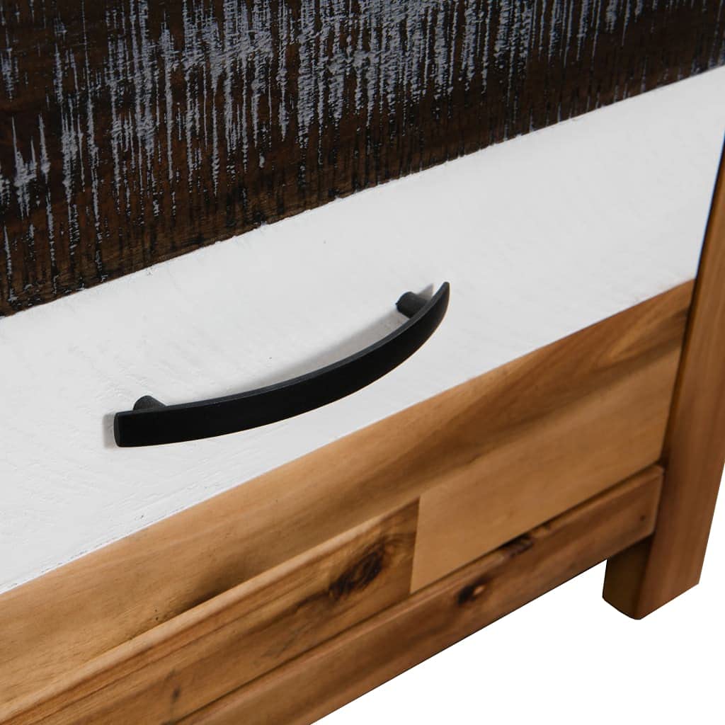 Solid Acacia Wood Coffee Table with Storage - 35.4