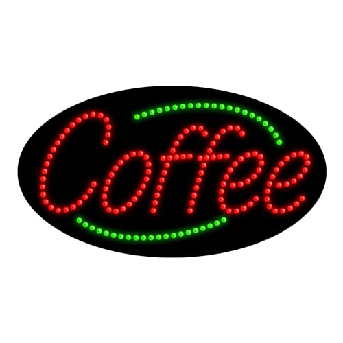 LED Coffee Sign with Dots - Retro Cafe Wall Decor for Home, Office, or Coffee Shop - Perfect for Barista Gifts & Coffee Lover Decorations