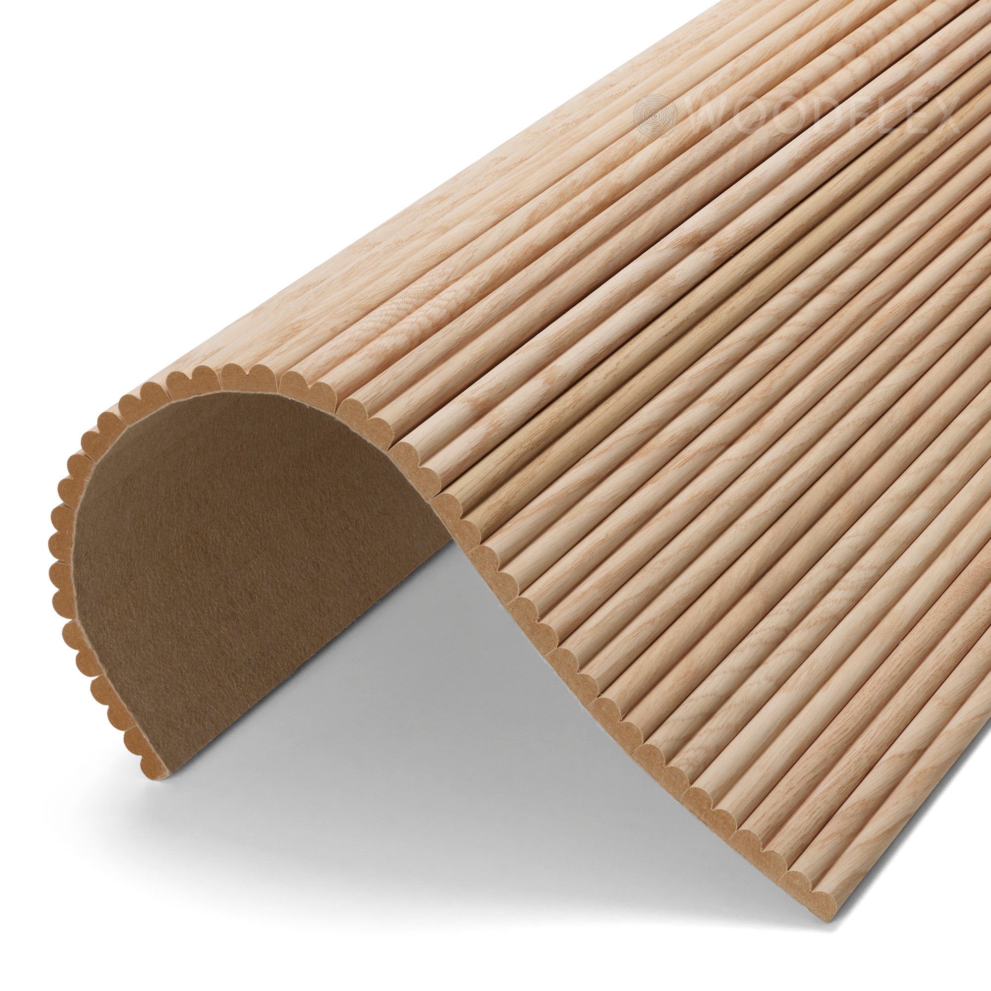 WOODFLEX Flexible Wooden Slat Wall Panel - Natural Oak Veneer - 2700mm x 600mm - Decorative Wood Slats for Modern Interior Design | Perfect for Feature Walls, Room Dividers & Ceiling Accents