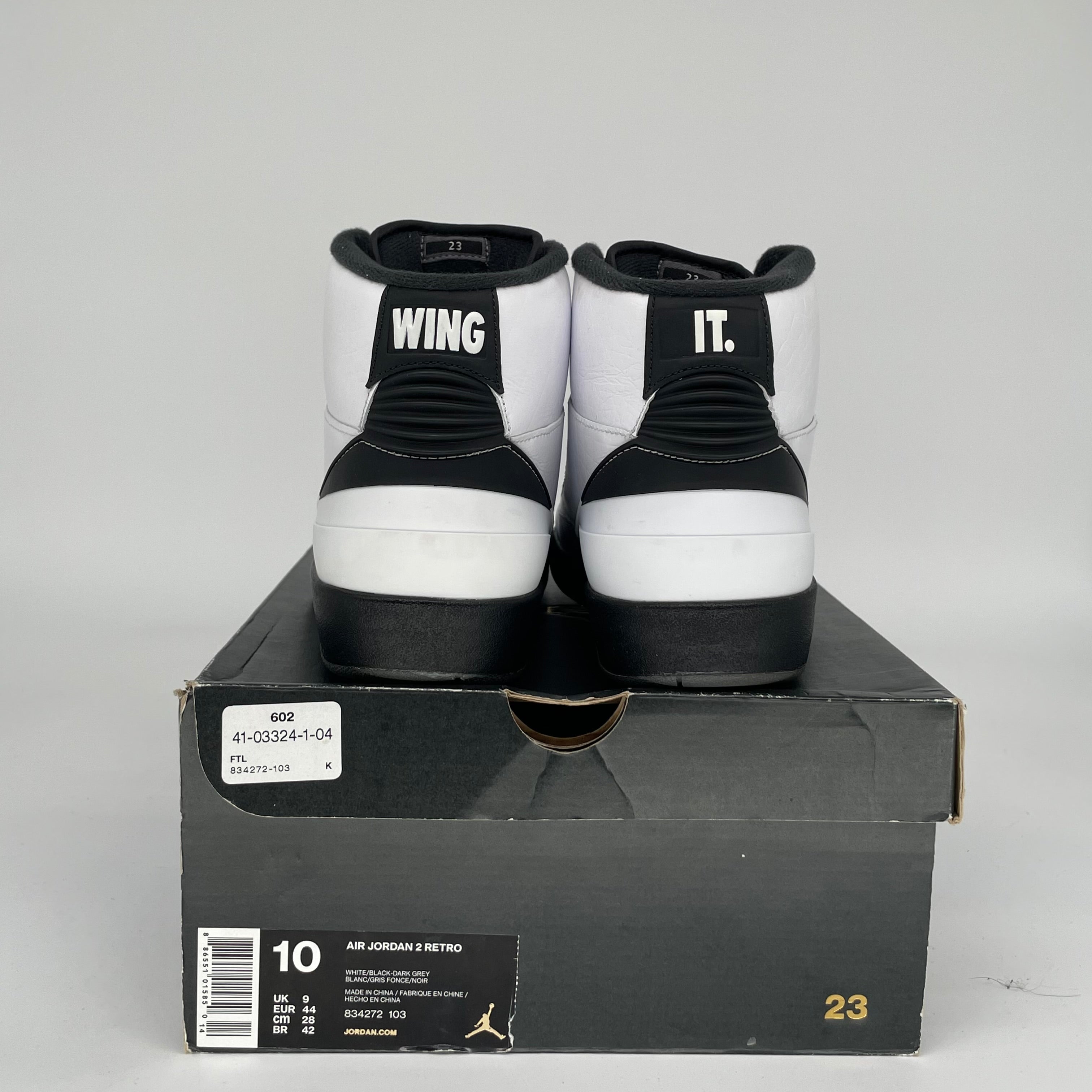 AIR JORDAN 2 WING IT Sneakers - Men's Size 10 (834272-103) White Basketball Shoes for Casual Wear & Street Style