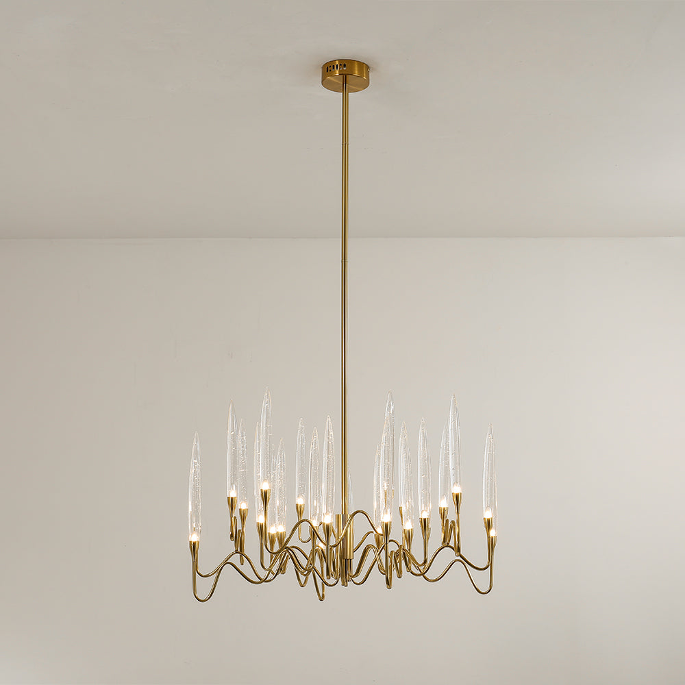 Elegant Classical Candelabrum Chandelier - Antique Brass Crystal Ceiling Light Fixture for Dining Room, Living Room & Bedroom Decor