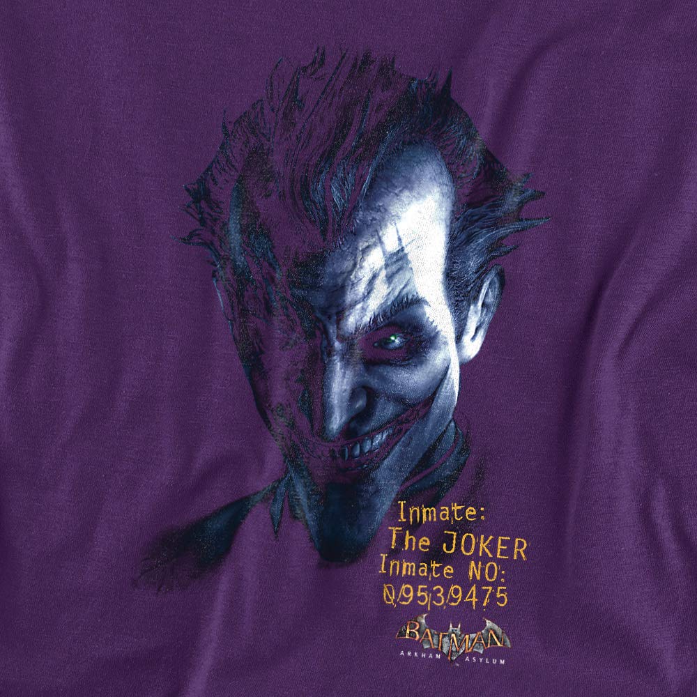 Batman: Arkham Asylum Joker Graphic T-Shirt - Unisex Adult Tee for Men & Women | Comic Book Fan Gift, Cosplay Costume, Casual Wear