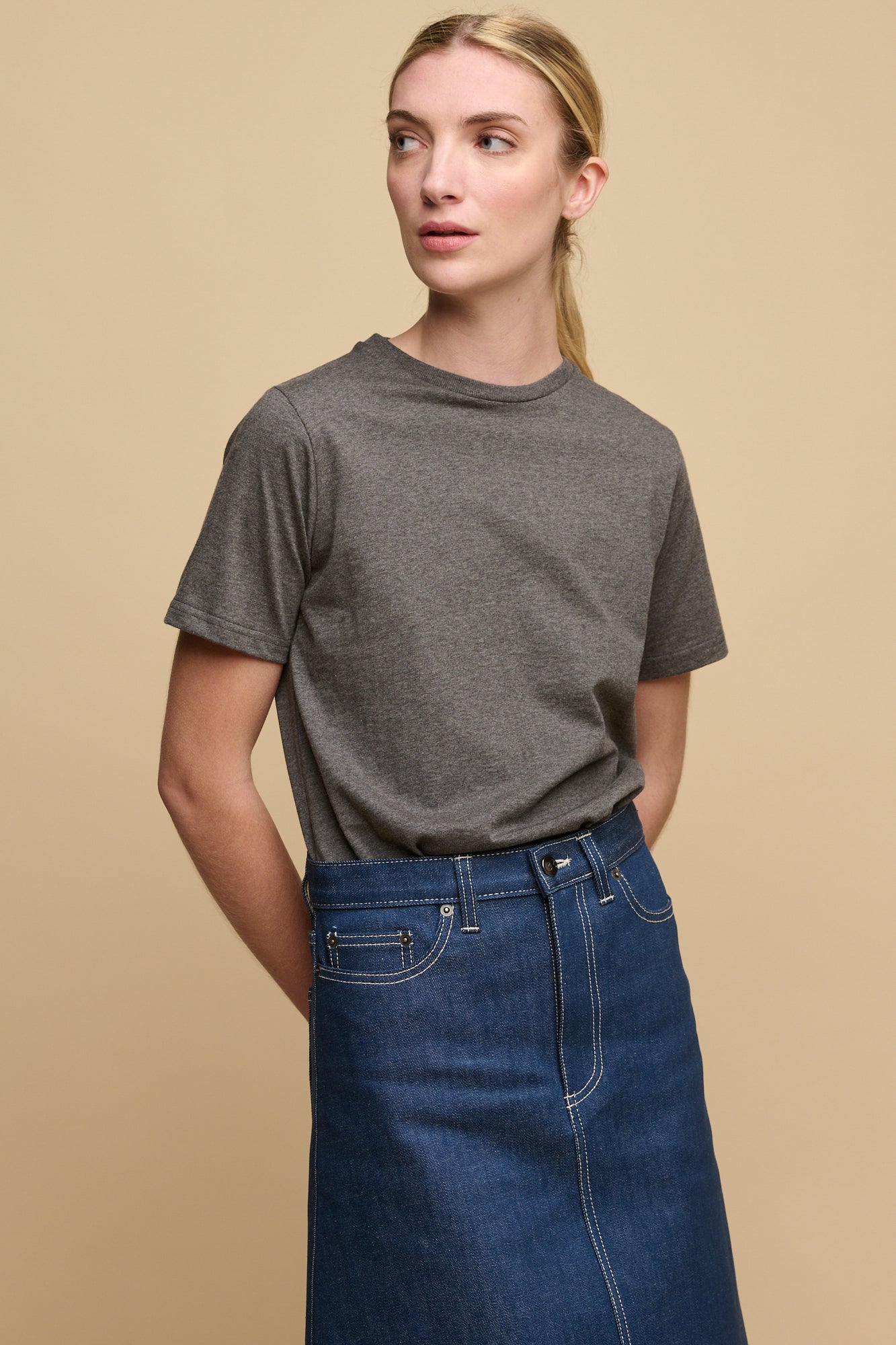 Women's Soft Cotton Short Sleeve T-Shirt - Charcoal Gray Casual Tee for Everyday Wear | Perfect for Workouts, Lounging & Summer Outfits