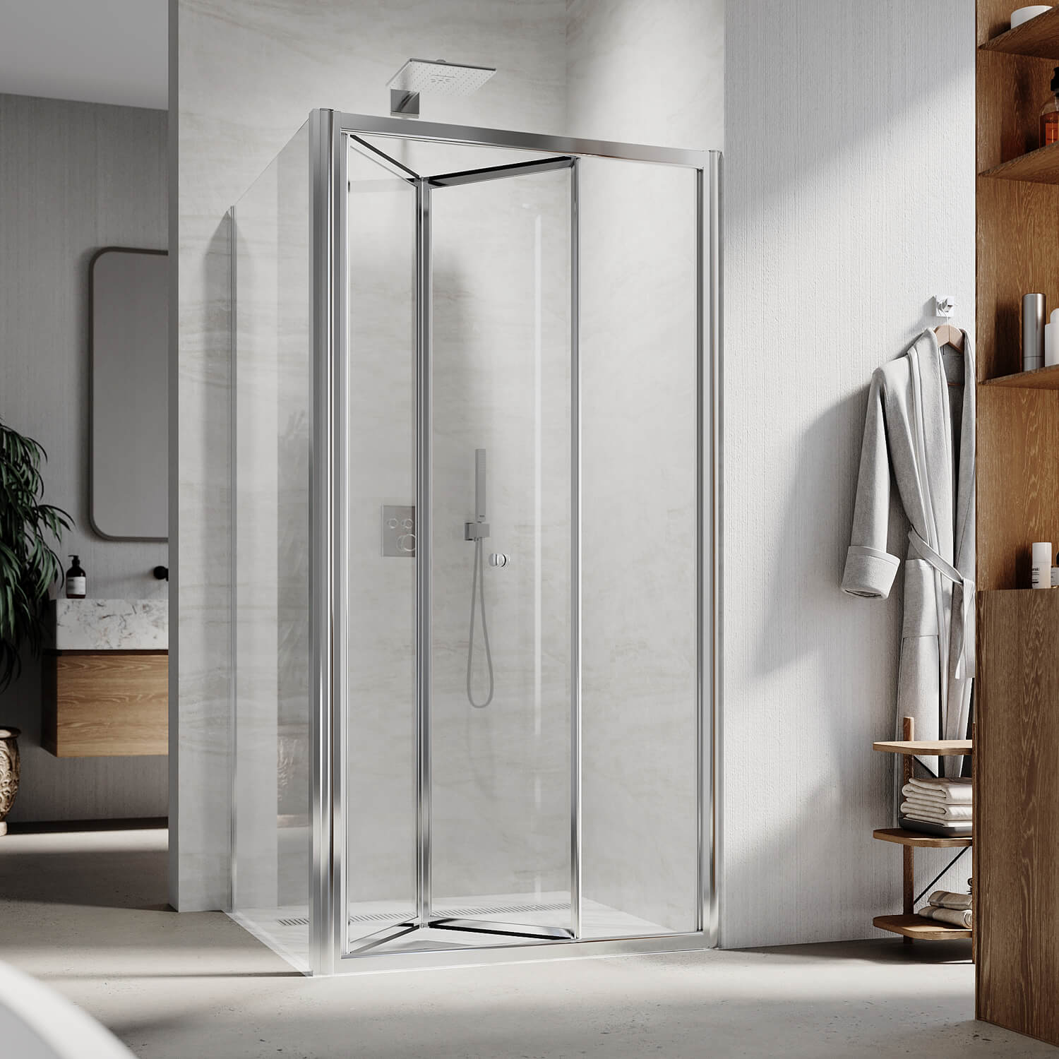 Space Saving Folding Shower Screen Enclosure - Waterproof Bathroom Door for Small Spaces | Perfect for Apartments, RVs & Compact Bathrooms