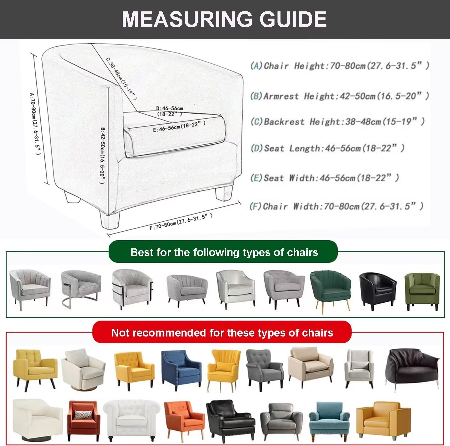 Stretchable NILUOH Club Chair Slipcover - Breathable Armchair & Sofa Cover Protector for Living Room Furniture (04) - Perfect for Home, Office & Lounge Decor
