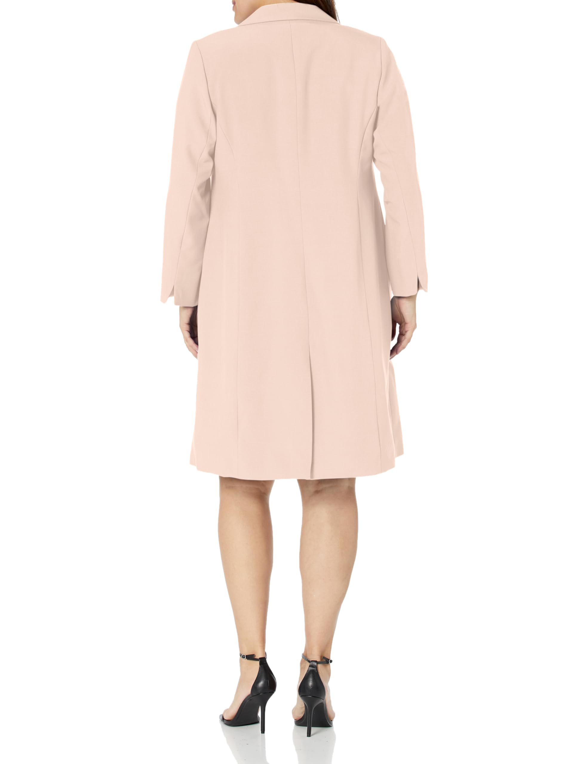 Women's Long Jacket & Sheath Dress Set - Elegant Winter Coat with Slim Fit Dress for Office, Party & Formal Occasions