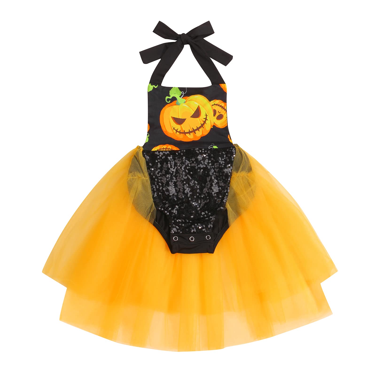 Baby Girl Christmas Outfit - Sparkling Sequined Romper Dress with Tulle Tutu Skirt | Newborn Infant Holiday Party Wear