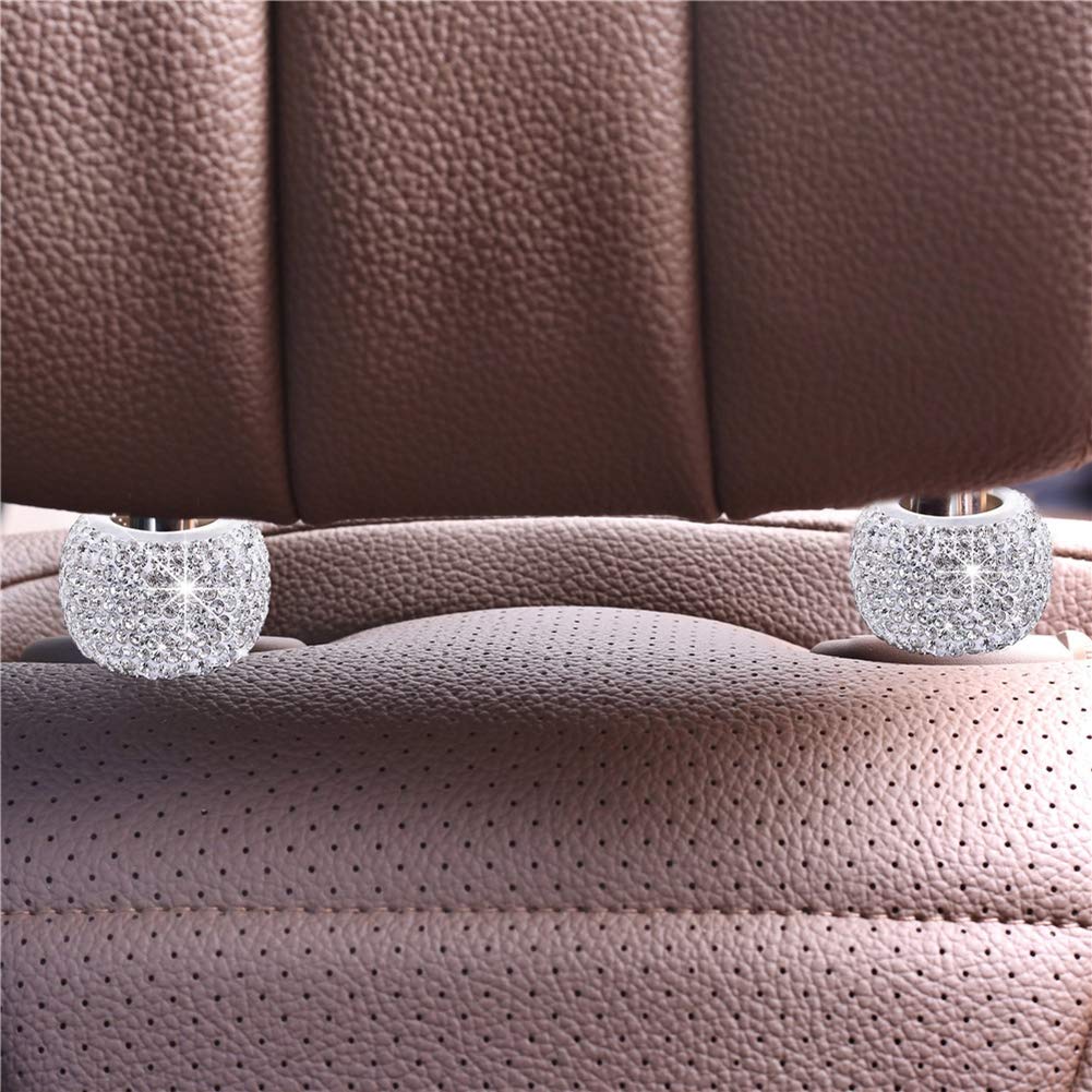 Bling Crystal Car Headrest Collar - 2PCS Universal Seat Decor for Luxury Cars