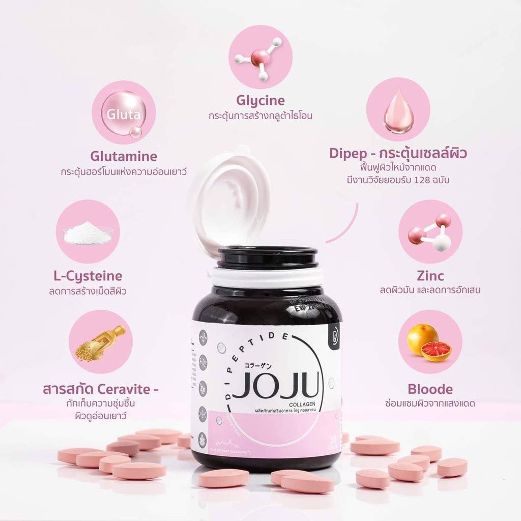 JOJU Collagen Supplement - 2 Jars (30 Tablets Each) for Acne Reduction, Skin Whitening & Anti-Wrinkle | Improve Skin Health & Glow for Daily Beauty Routine