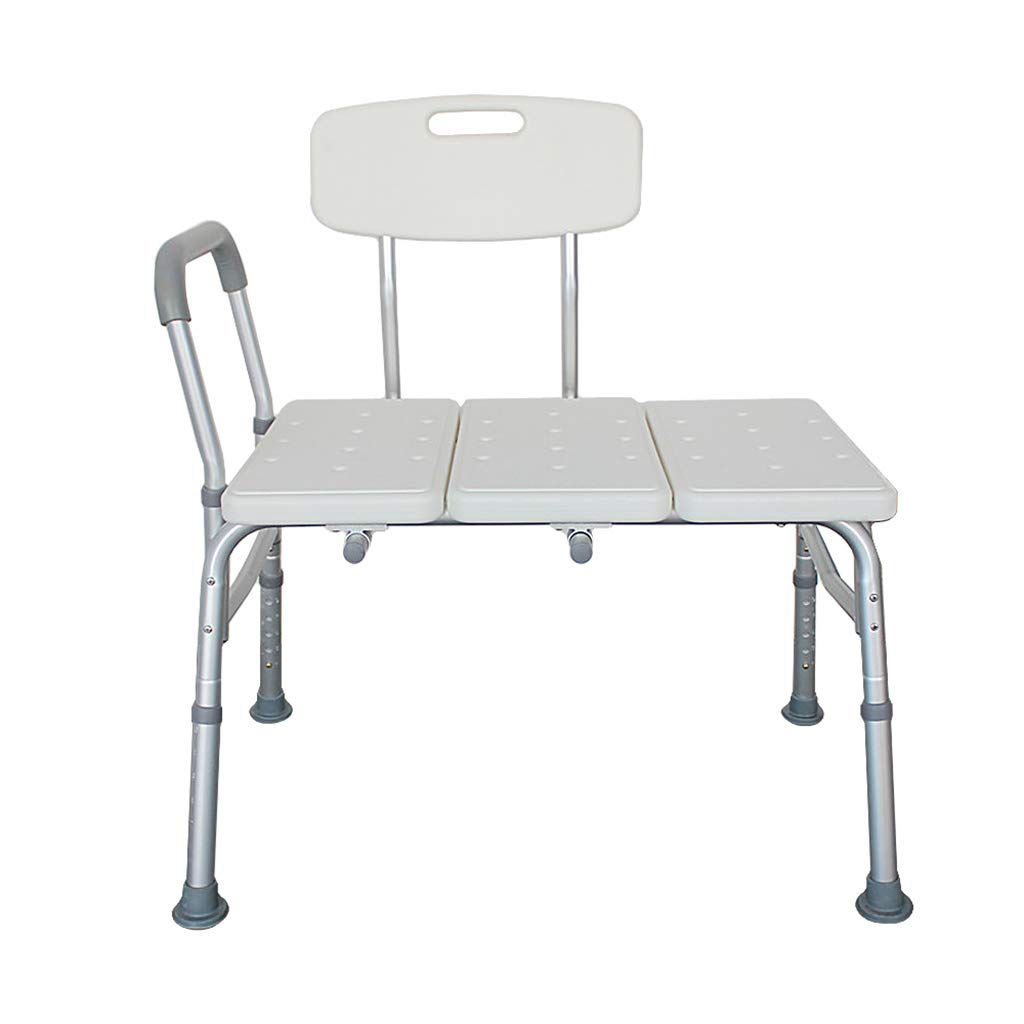 LOVEPET 3-Piece Aluminum Alloy Adjustable Height Bathtub Chair with Backrest - Elderly Shower Seat, Medical Transfer Bench for Safe Bathing - Ideal for Seniors, Disabled & Post-Surgery Recovery (White)