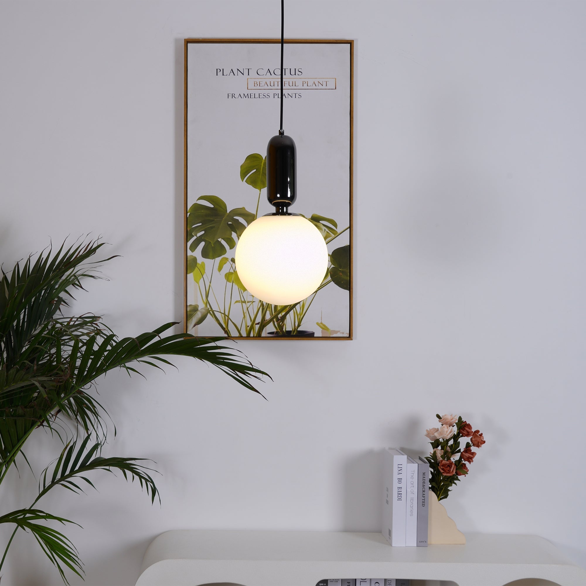 Modern Kade Pendant Light - Adjustable Hanging Fixture for Kitchen Island, Dining Room & Bedroom - Industrial Vintage Style Ceiling Lighting with Edison Bulb (Black)