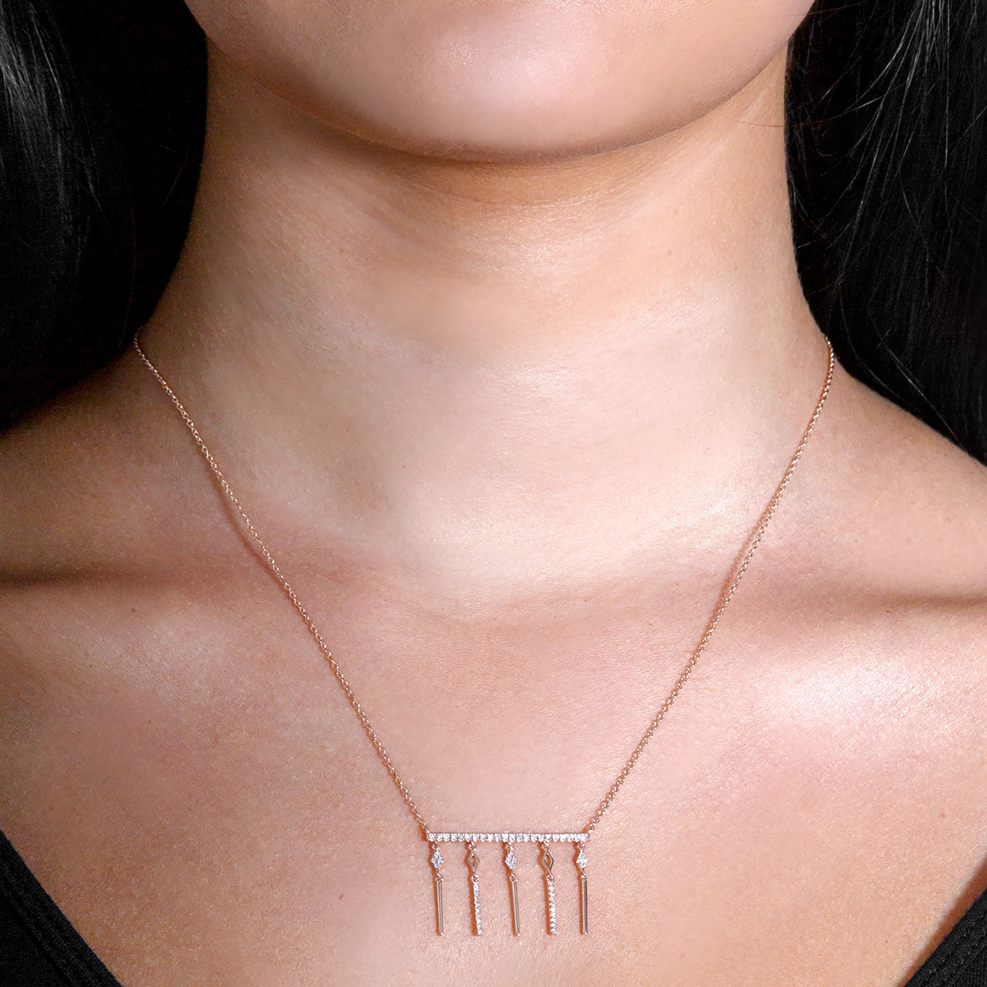 0.25 Carat Diamond Bar Necklace - Dainty Gold Pendant for Women - Perfect for Everyday Wear, Date Nights & Special Occasions