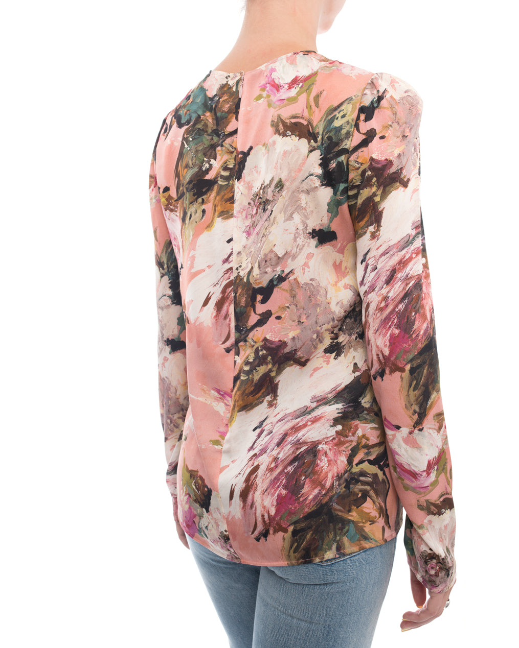 Dolce & Gabbana Women's Pink Silk Blouse with Floral Print & Lace Overlay - Elegant Party Wear & Special Occasion Outfit