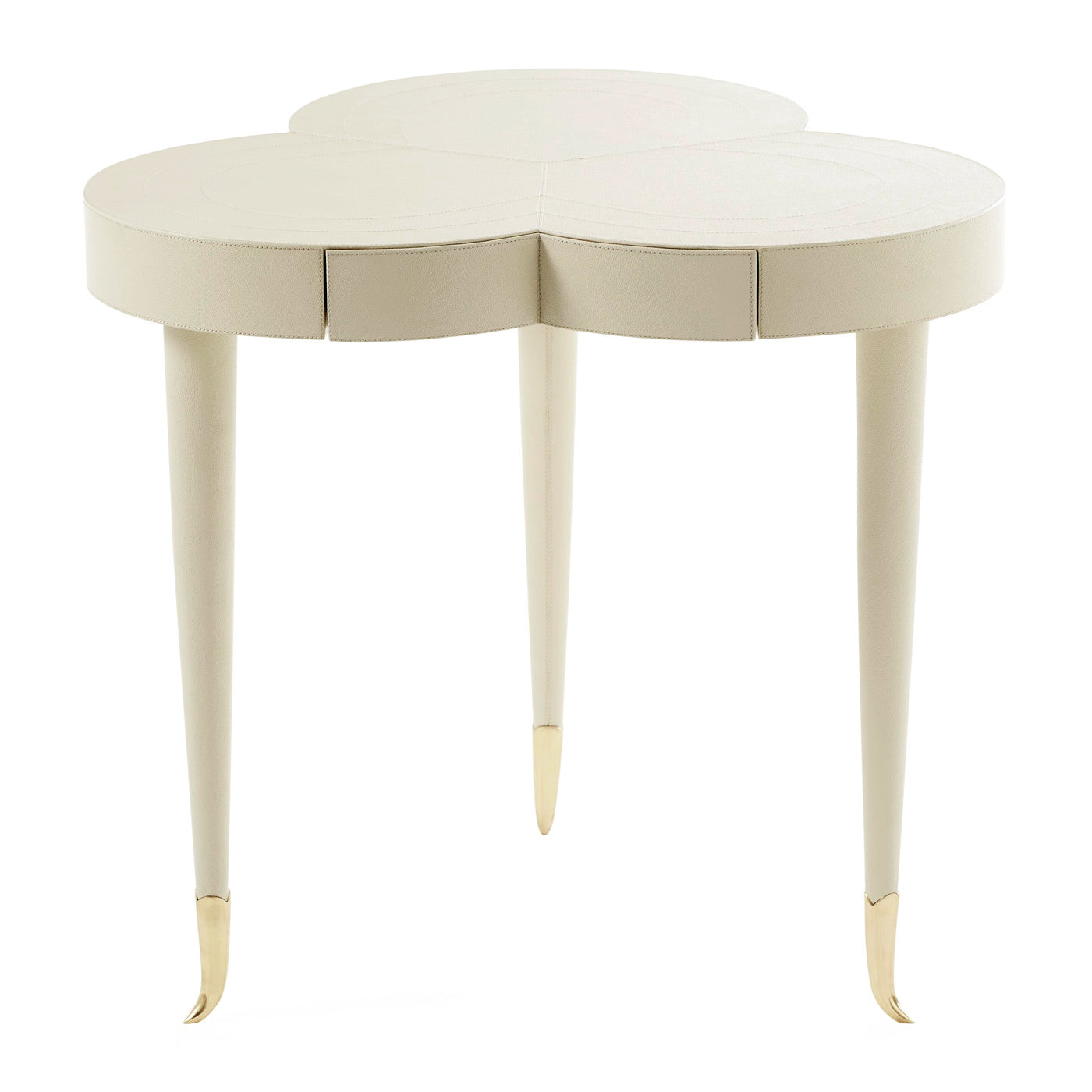 Premium Genuine Leather Trefoil Coffee Table - Modern Living Room Centerpiece for Home & Office Decor