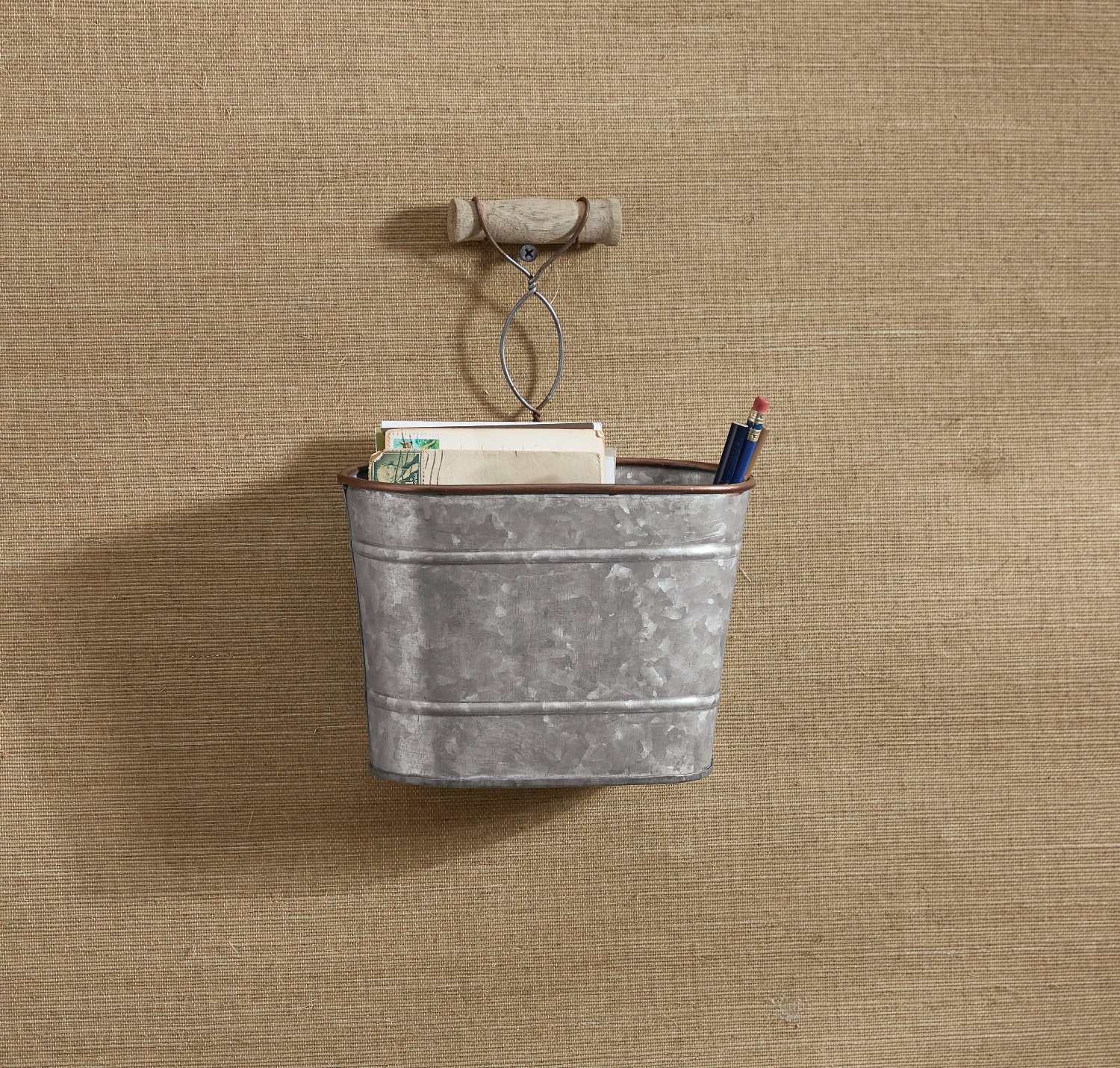 Park Designs Edgefield Wall Caddy - Rustic Tin Storage Organizer for Bathroom, Kitchen & Office | Perfect for Towels, Utensils & Stationery Organization