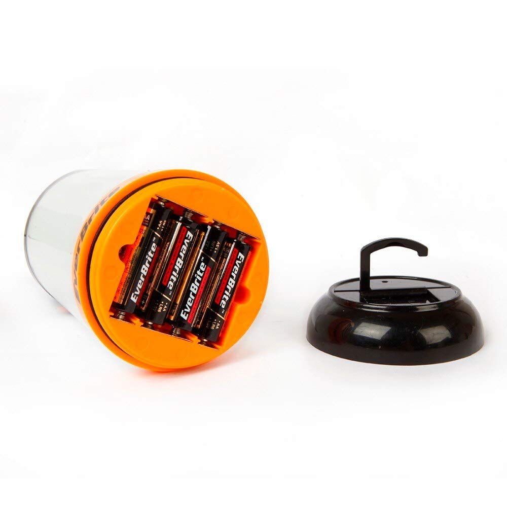 Everbrite E041010 LED Camping Lantern & Flashlight Combo - 300 Lumen, 3 Modes, Glow-in-the-Dark Button, SOS Strobe, Includes 4 AA Batteries - Perfect for Camping, Hiking, Emergency Preparedness & Power Outages
