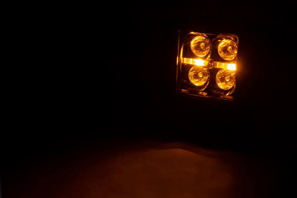 2 Inch Black Series LED Light Pods - Spot & Square Amber DRL for Off-Road Vehicles (70903BLKDRLA) | Perfect for Trucks, Jeeps, ATVs & Night Driving