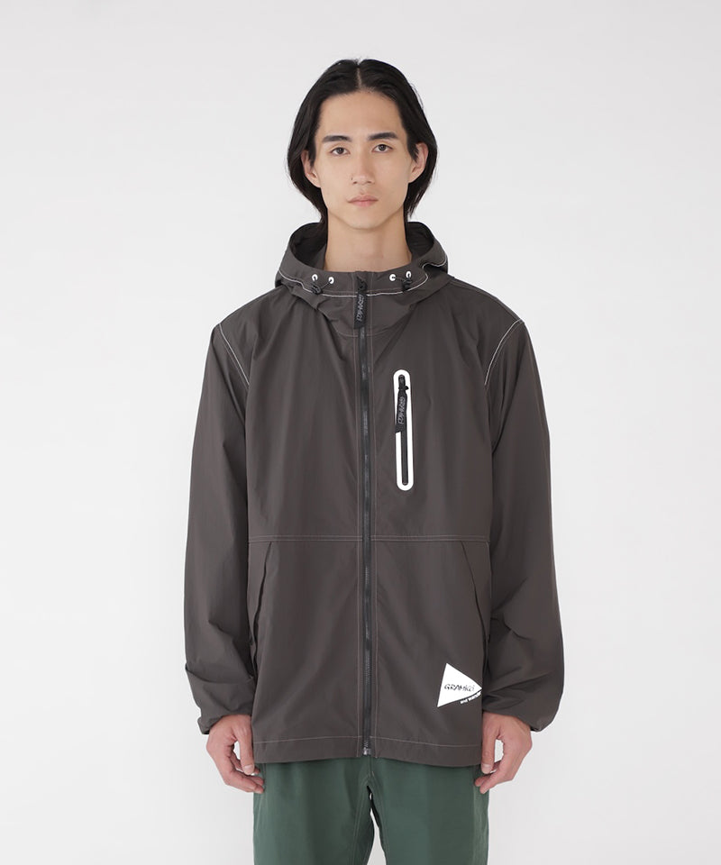 Gramicci x and wander Brushed Nylon Jacket - Lightweight Water-Resistant Outdoor Windbreaker for Hiking, Camping & Urban Exploration