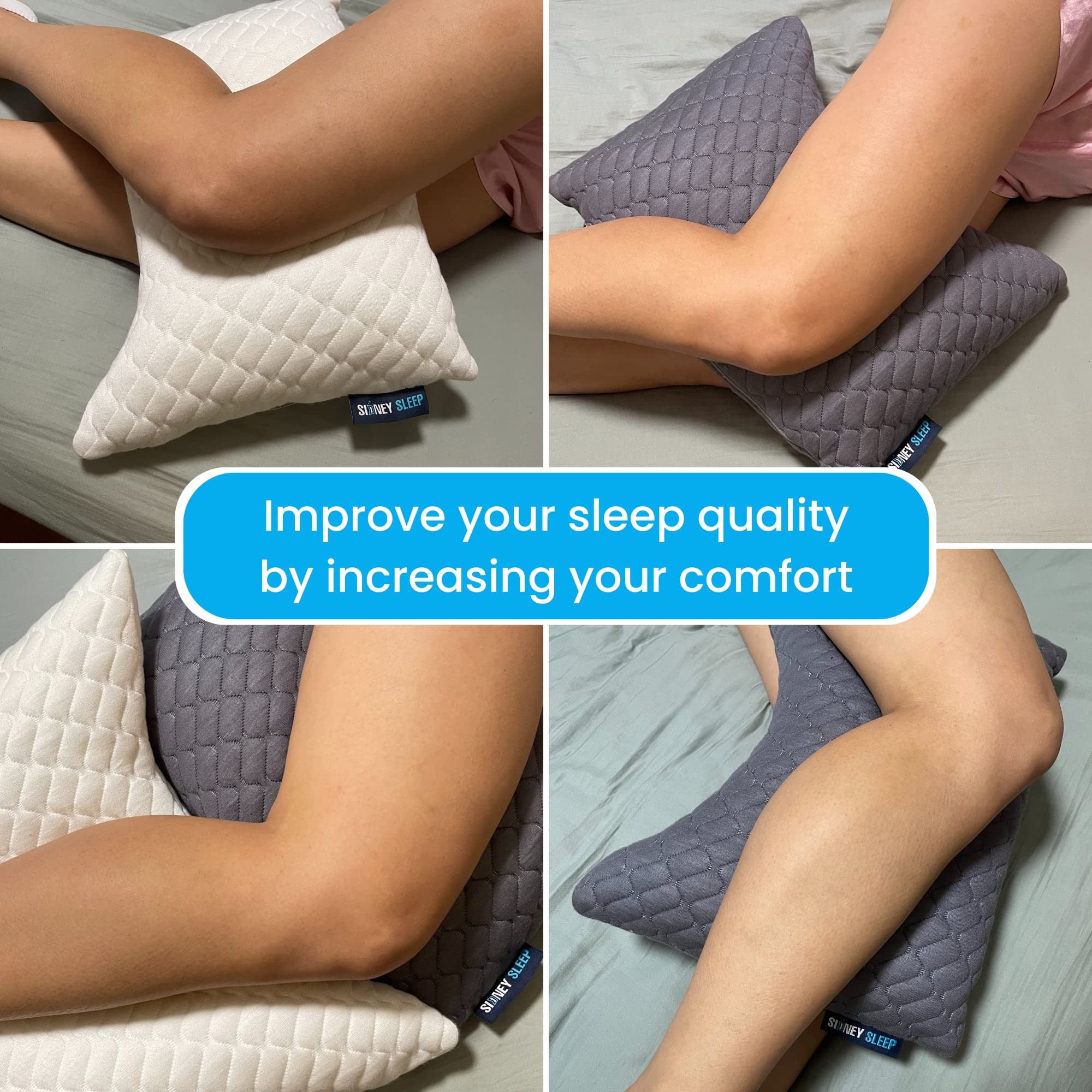 Sidney Sleep Mini Travel Neck Pillow for Knee, Back & Lumbar Support - 14x19 Inch Small Curved Pillow with Adjustable Loft - Washable & Portable with Drawstring Backpack - Perfect for Airplanes, Cars, Office & Home Use